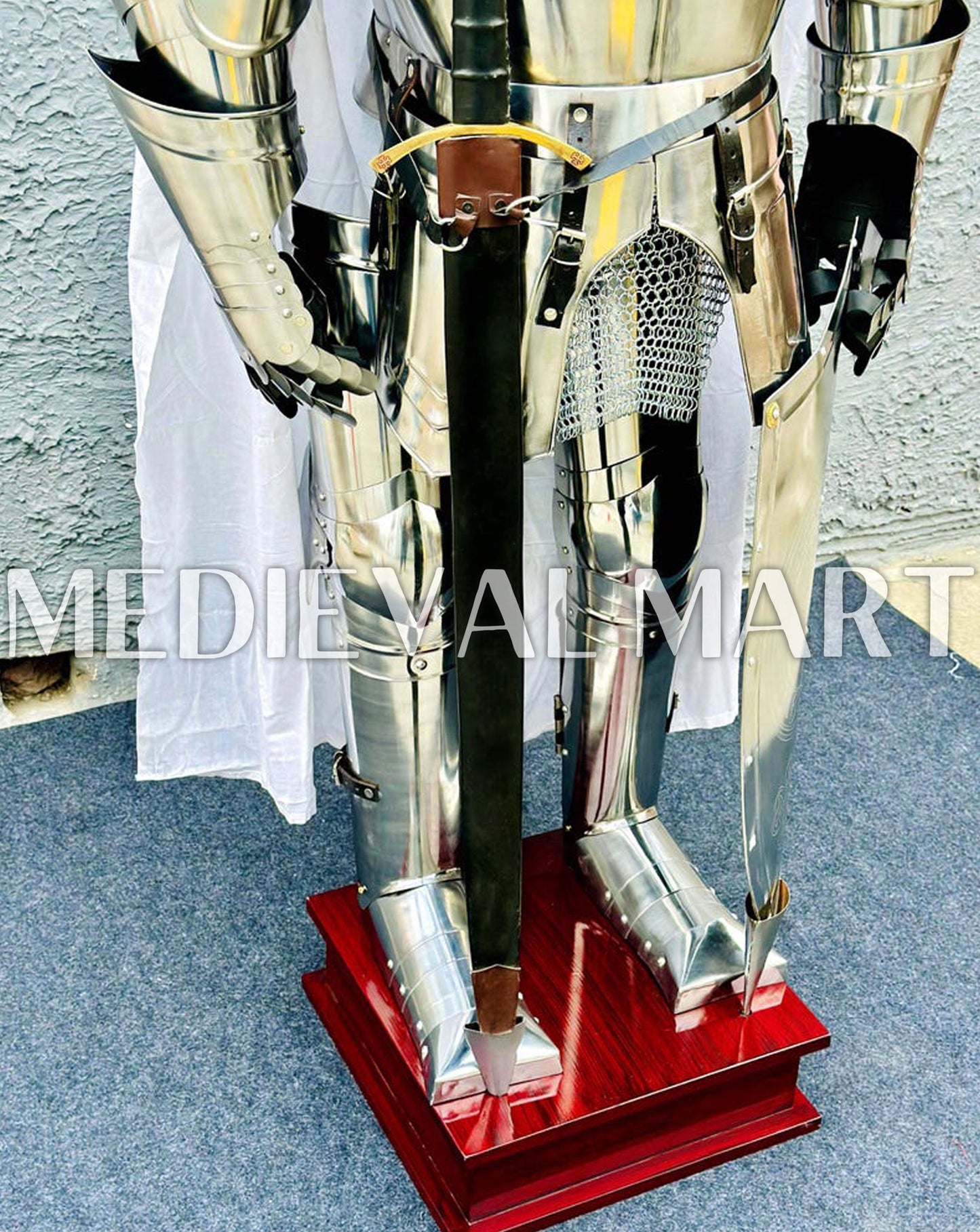 MEDIEVALMART AU Hand Forged Medieval Twisted Troll Cross Iron Pendent With Leather Cord