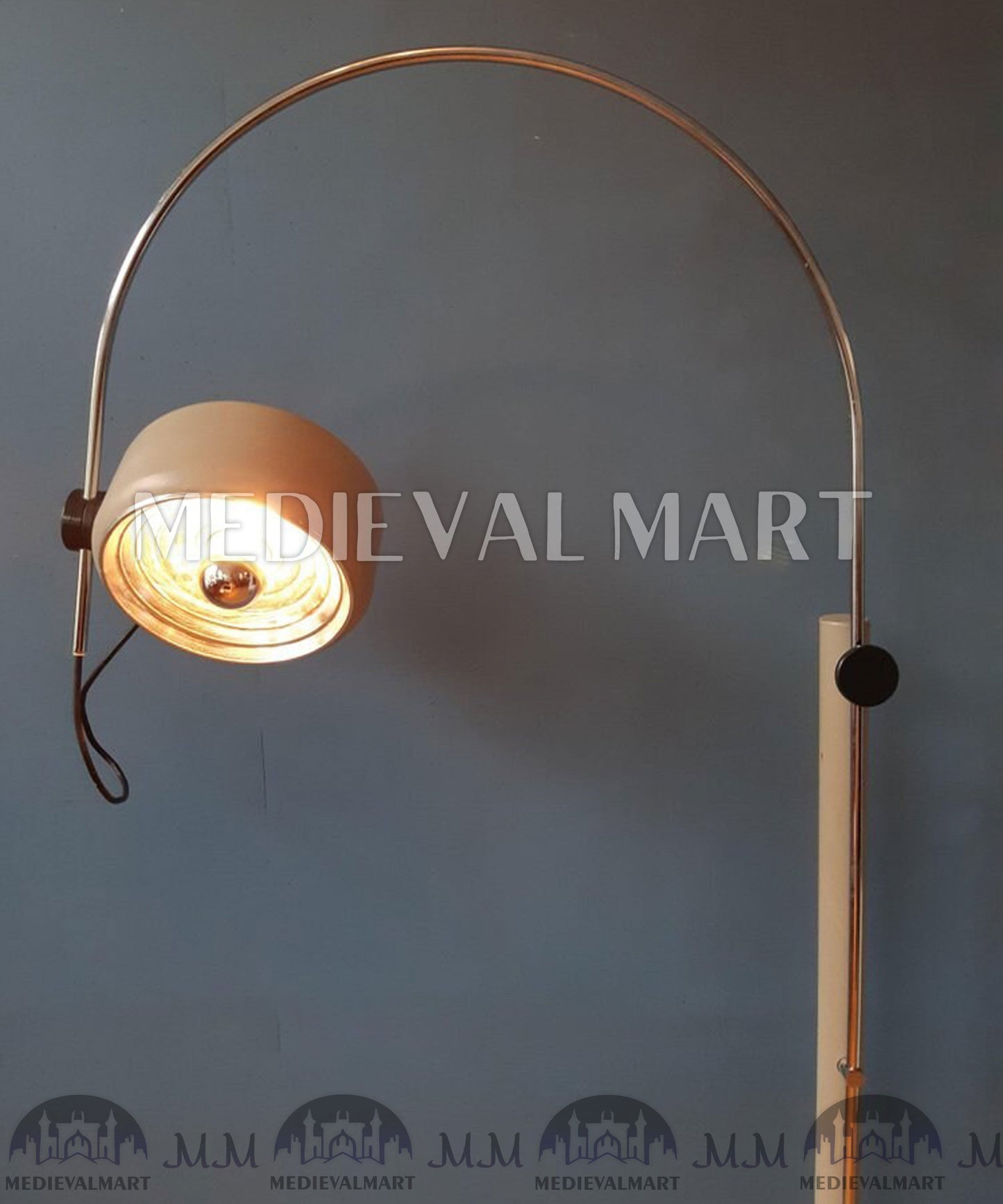 MEDIEVALMART AU Vintage Mid Century Silver Dijkstra Space Age Floor Lamp