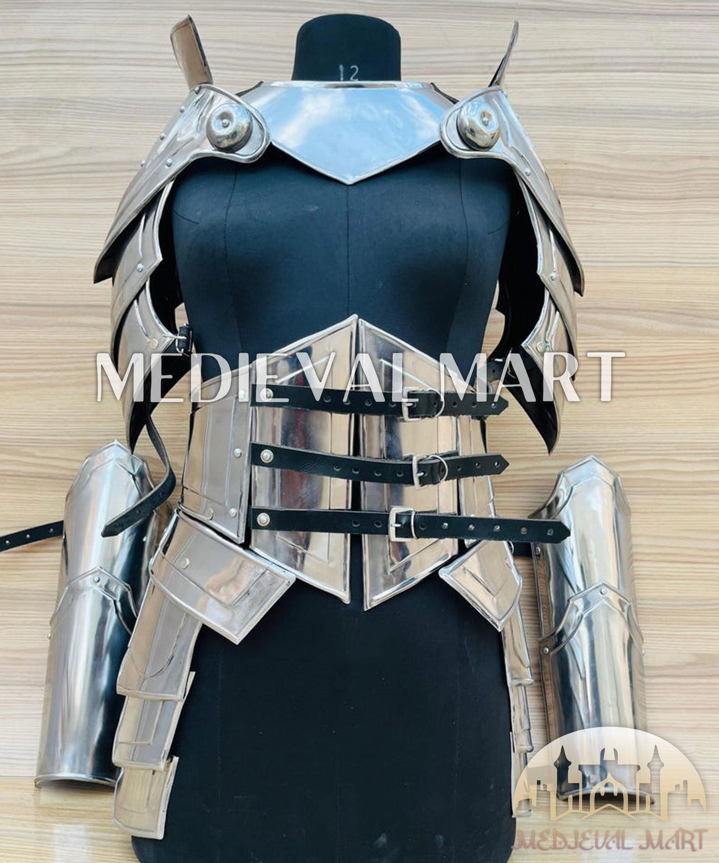 MEDIEVALMART AU Iconic Viking's Jarl Borg Iron Spikes  Battleworn Viking Wooden Shield | Gifts For Dad