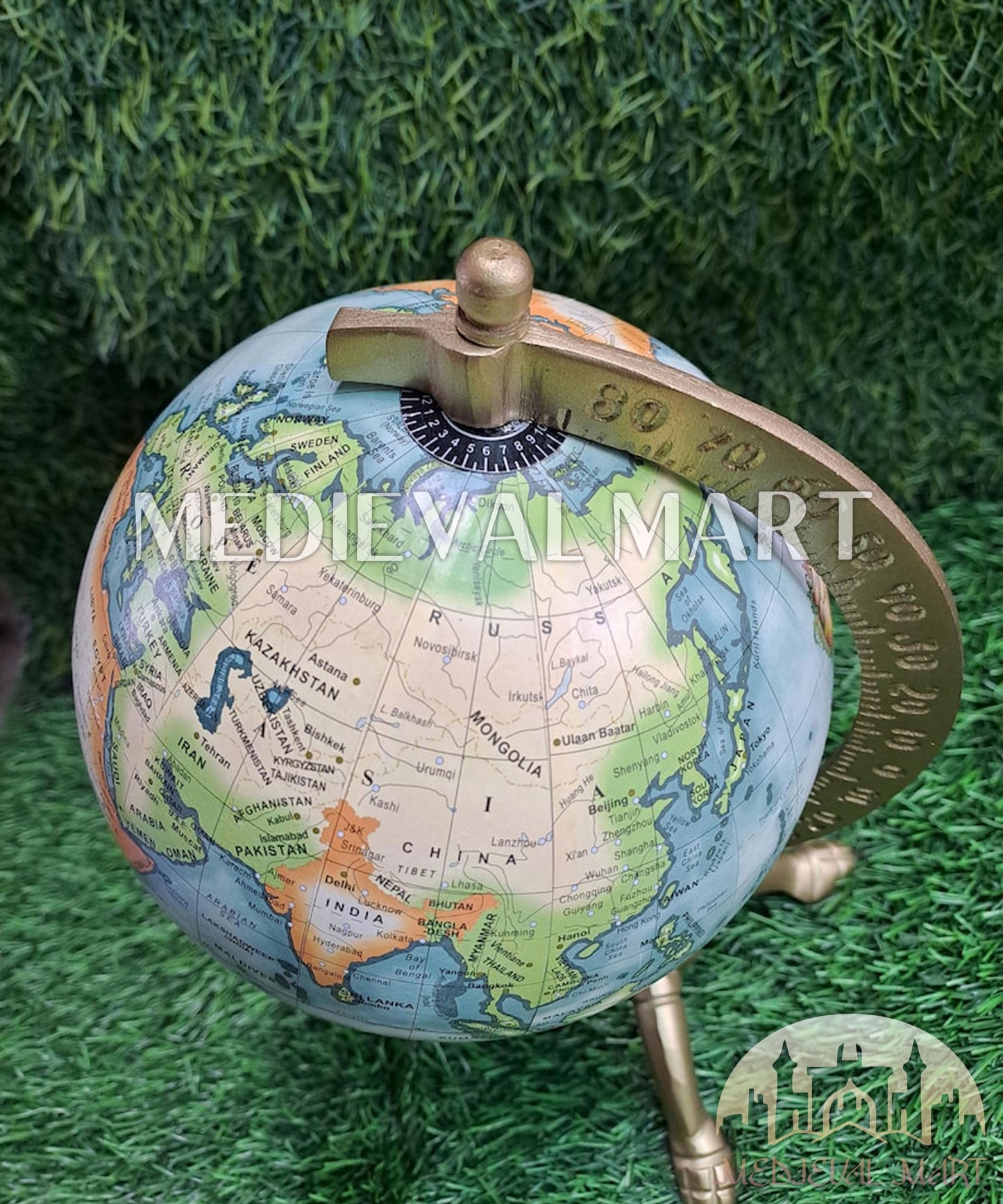 MEDIEVALMART AU "Achilles" Gold Finish Trojan Warrior Helmet W/H Free Stand | Troy Props