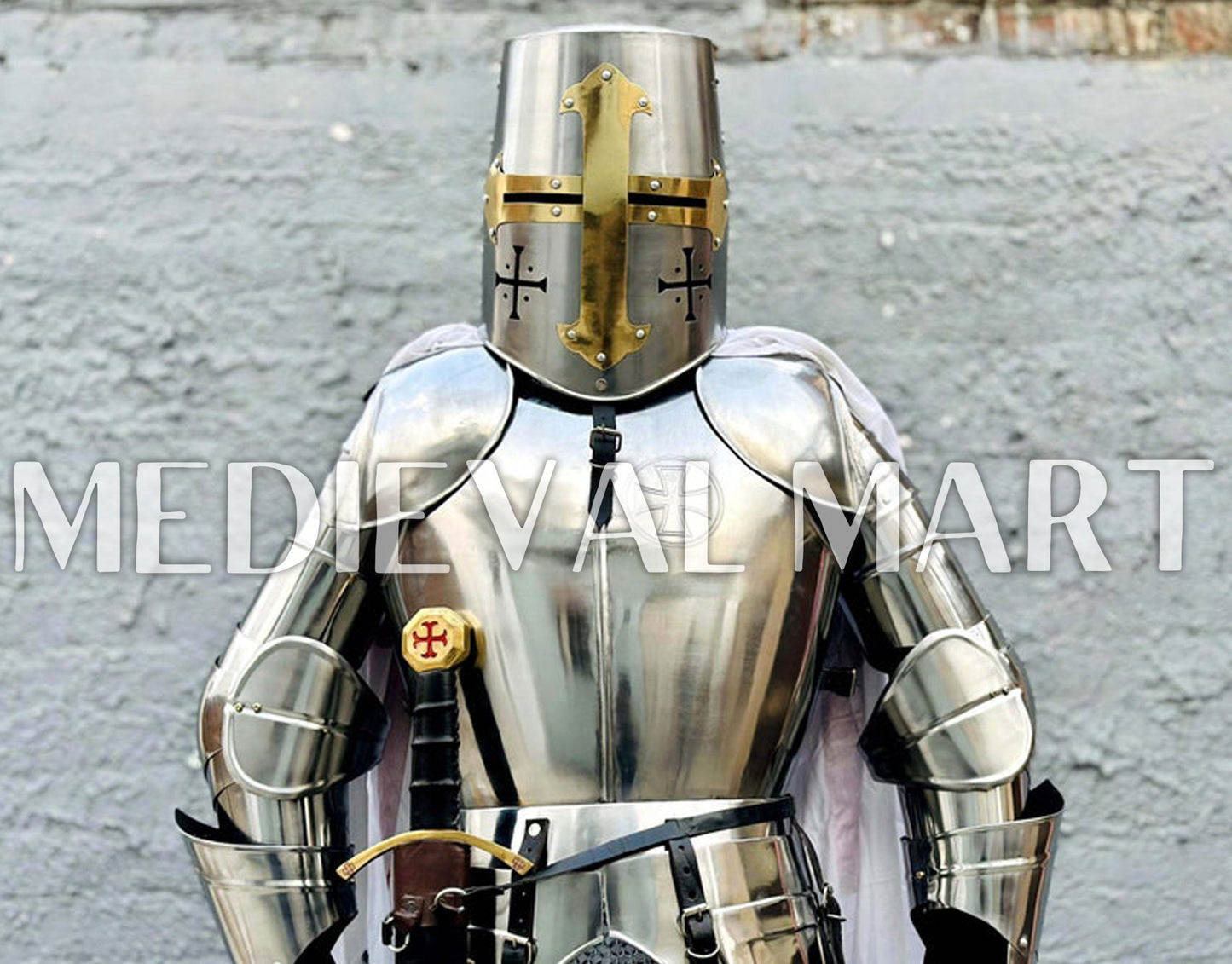 MEDIEVALMART AU Hand Forged Medieval Twisted Troll Cross Iron Pendent With Leather Cord