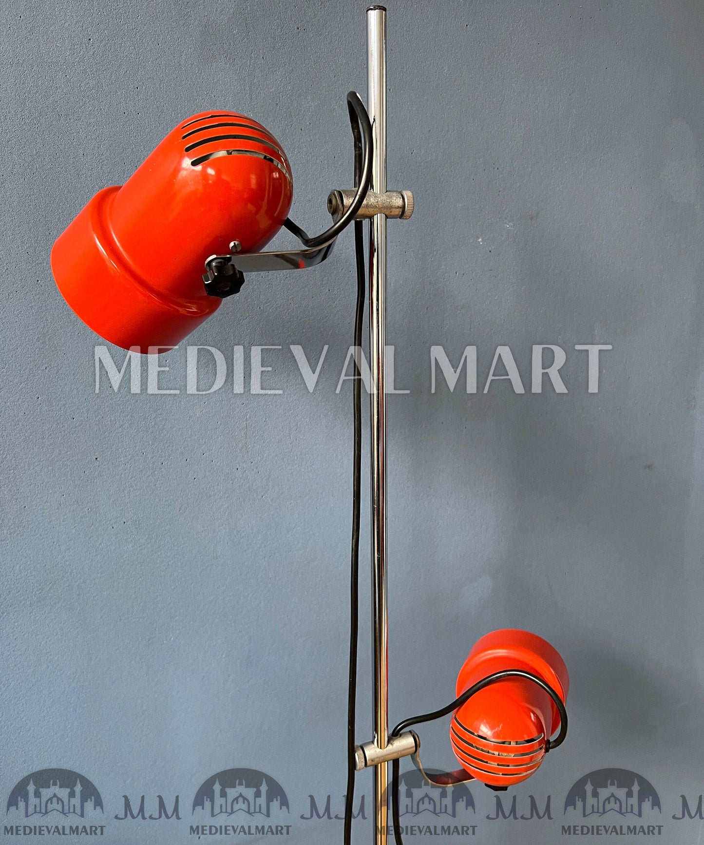 MEDIEVALMART AU Vintage Mid Century Silver Dijkstra Space Age Floor Lamp