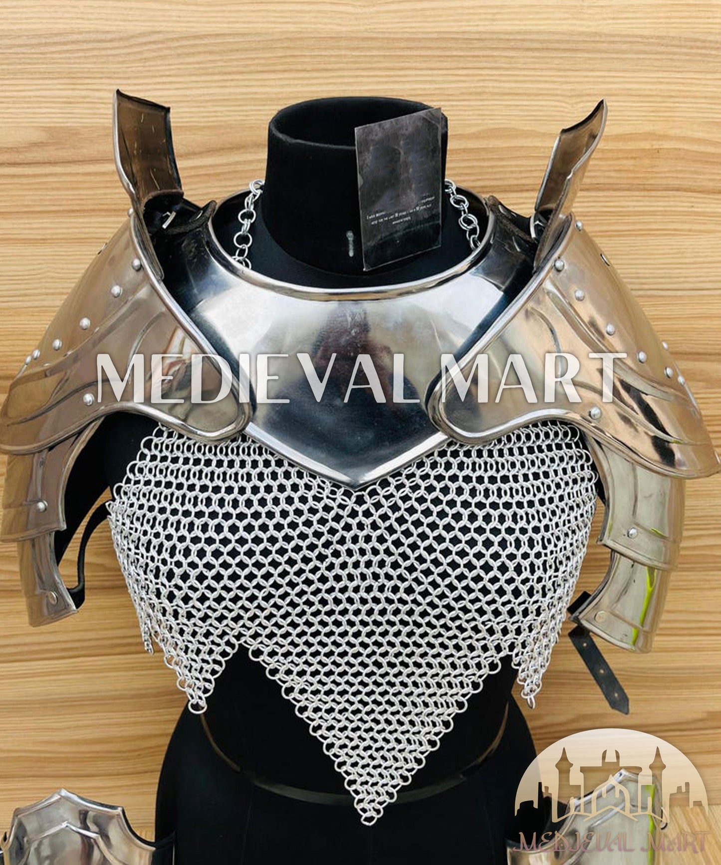 MEDIEVALMART AU Iconic Viking's Jarl Borg Iron Spikes  Battleworn Viking Wooden Shield | Gifts For Dad
