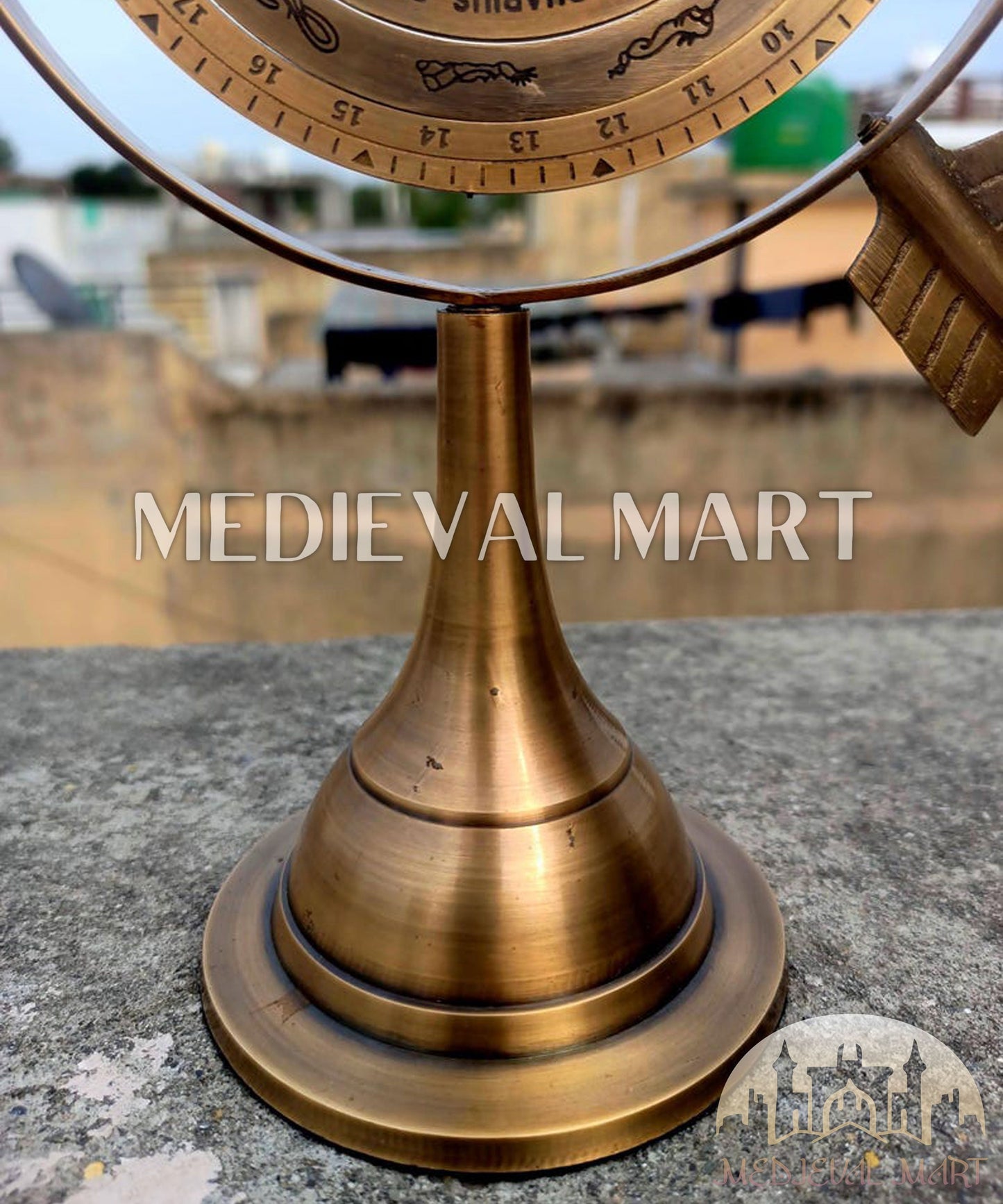 MEDIEVALMART AU "Achilles" Gold Finish Trojan Warrior Helmet W/H Free Stand | Troy Props