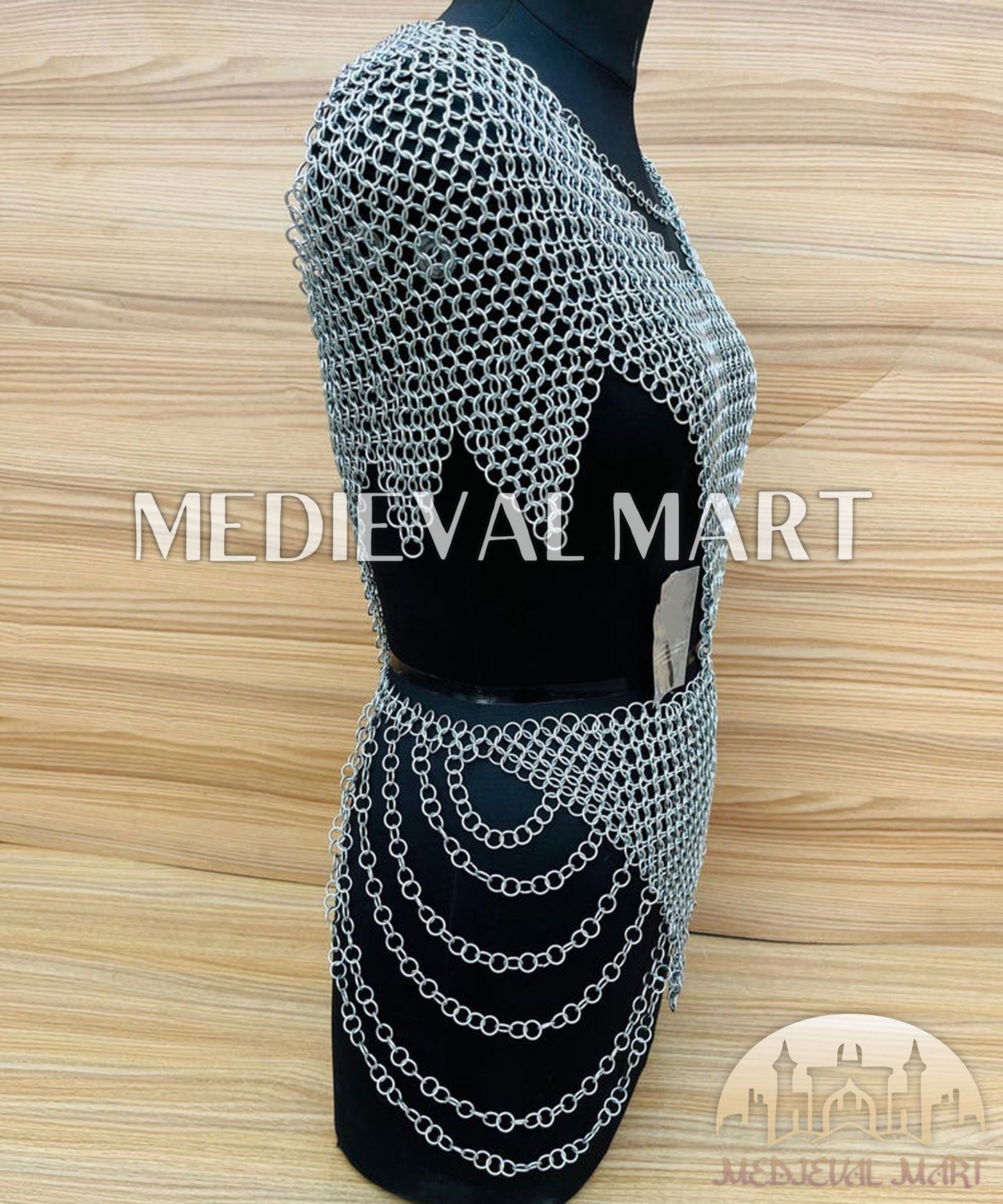 MEDIEVALMART AU Iconic Viking's Jarl Borg Iron Spikes  Battleworn Viking Wooden Shield | Gifts For Dad