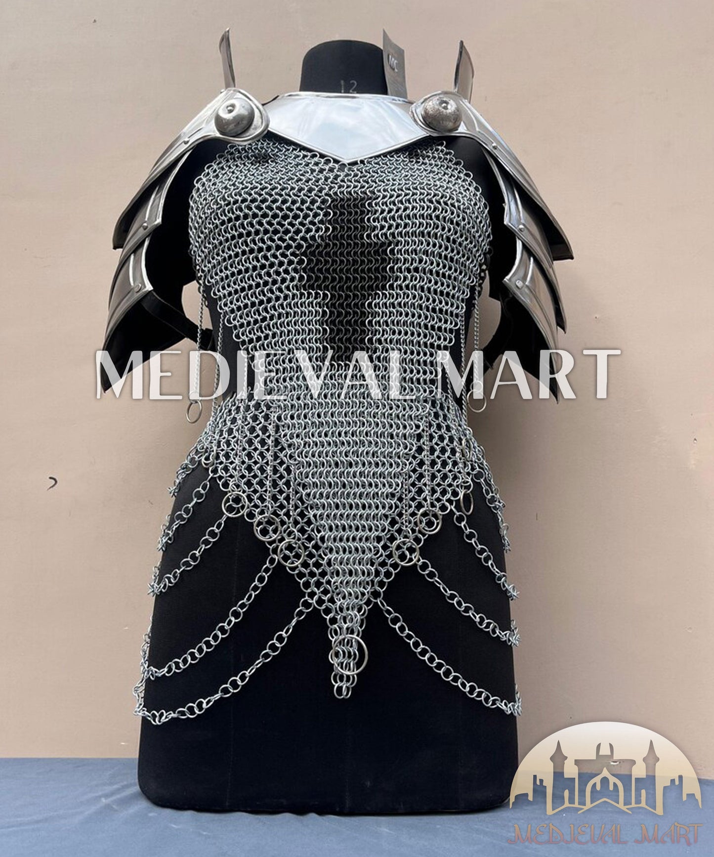 MEDIEVALMART AU Iconic Viking's Jarl Borg Iron Spikes  Battleworn Viking Wooden Shield | Gifts For Dad