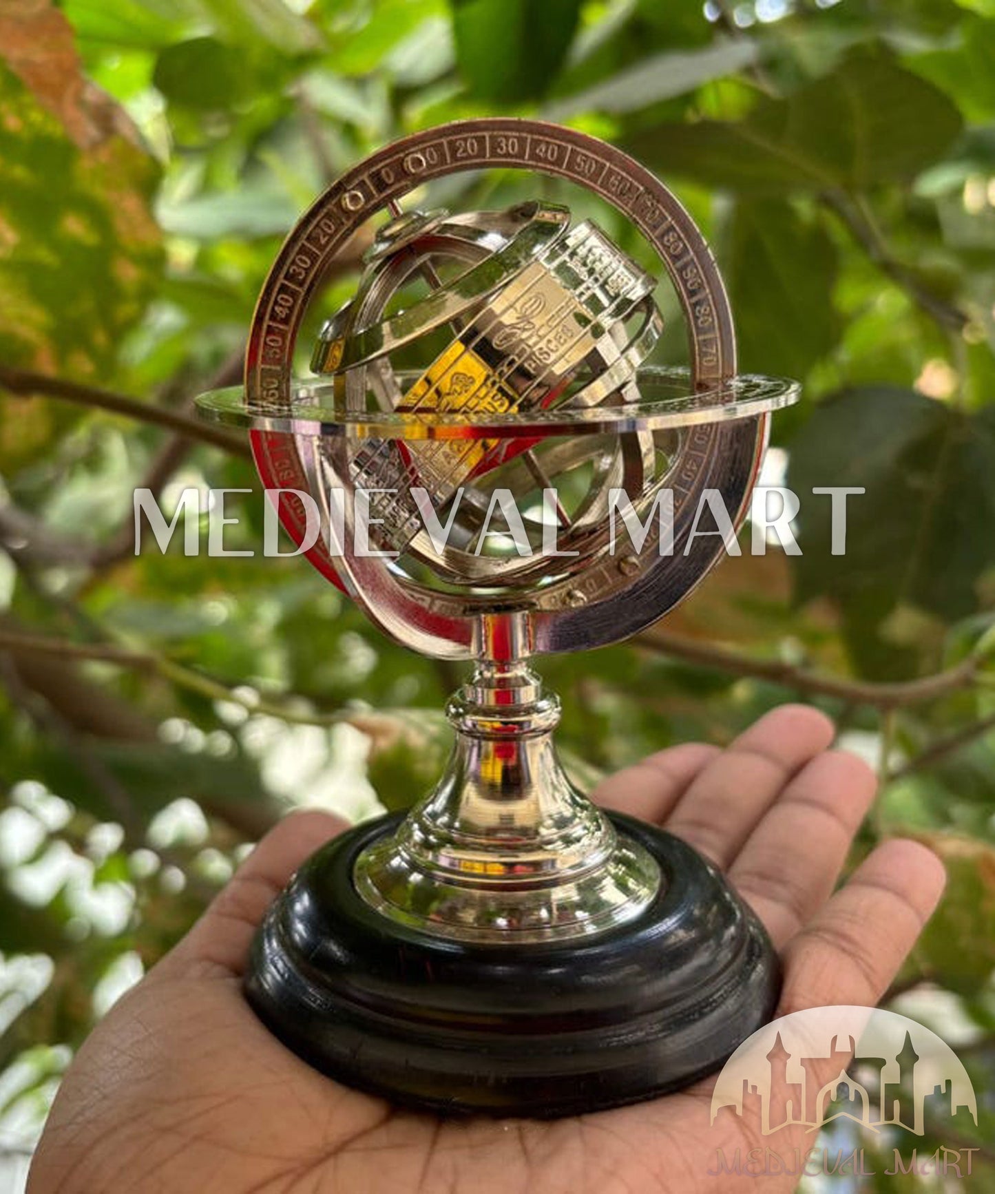 MEDIEVALMART AU "Achilles" Gold Finish Trojan Warrior Helmet W/H Free Stand | Troy Props