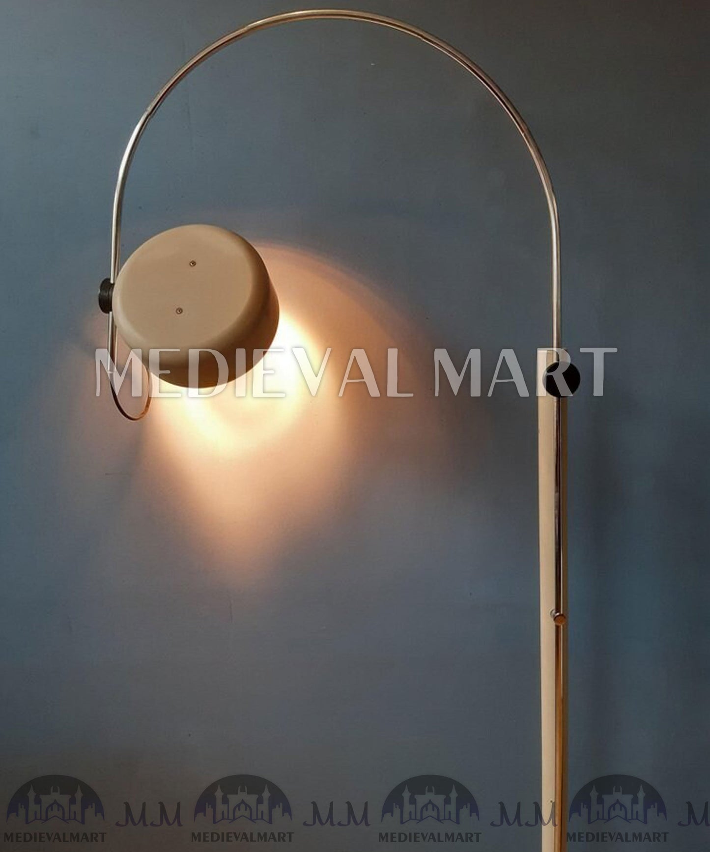 MEDIEVALMART AU Vintage Mid Century Silver Dijkstra Space Age Floor Lamp