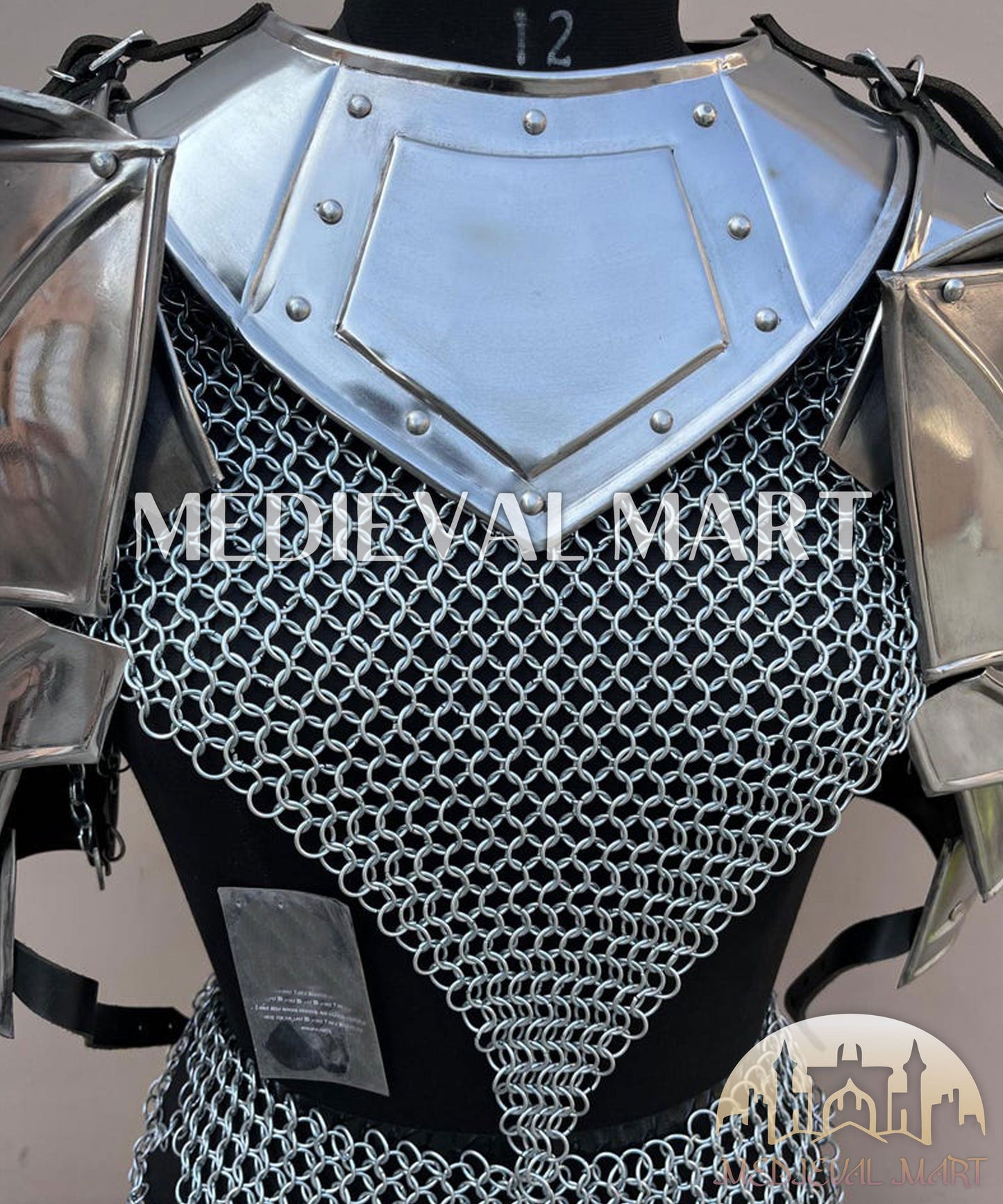 MEDIEVALMART AU Iconic Viking's Jarl Borg Iron Spikes  Battleworn Viking Wooden Shield | Gifts For Dad