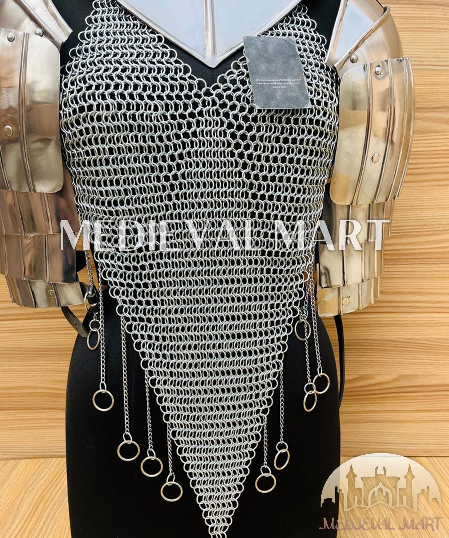 MEDIEVALMART AU Iconic Viking's Jarl Borg Iron Spikes  Battleworn Viking Wooden Shield | Gifts For Dad