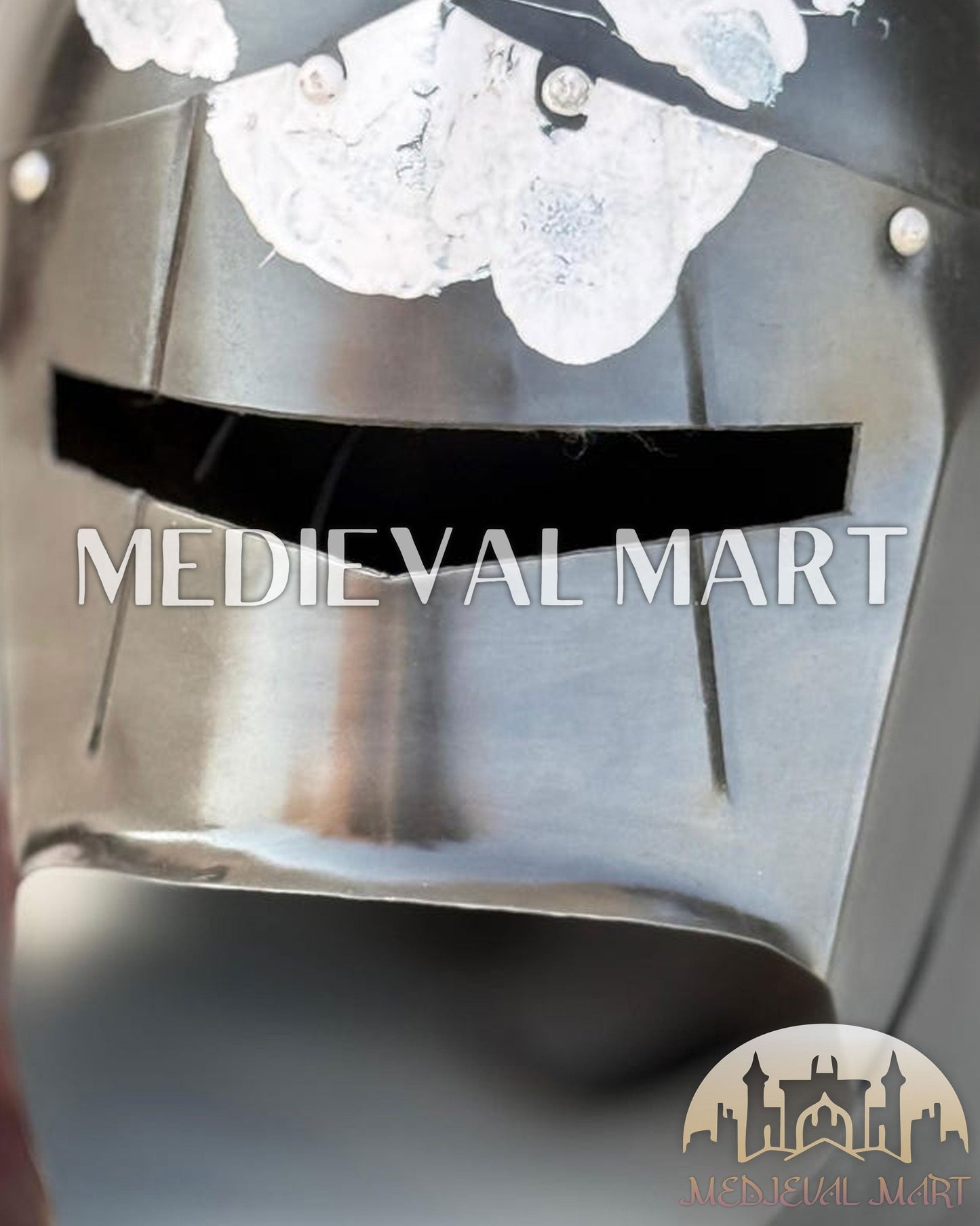 MEDIEVALMART AU Great Fantasy Helmet With Metal Horns or Free Stand | LARP Props