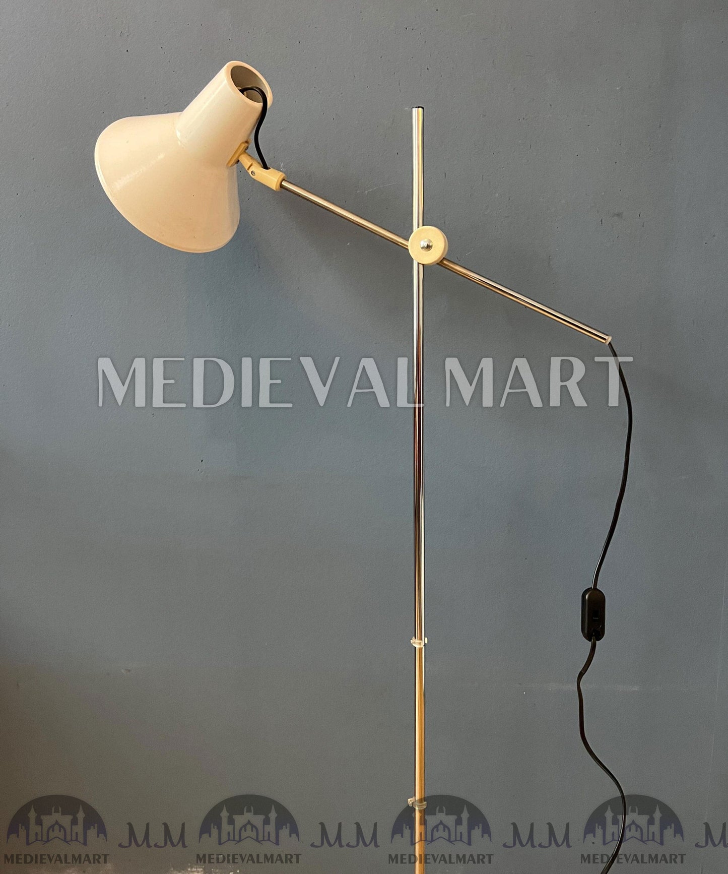 MEDIEVALMART AU Vintage Mid Century Silver Dijkstra Space Age Floor Lamp