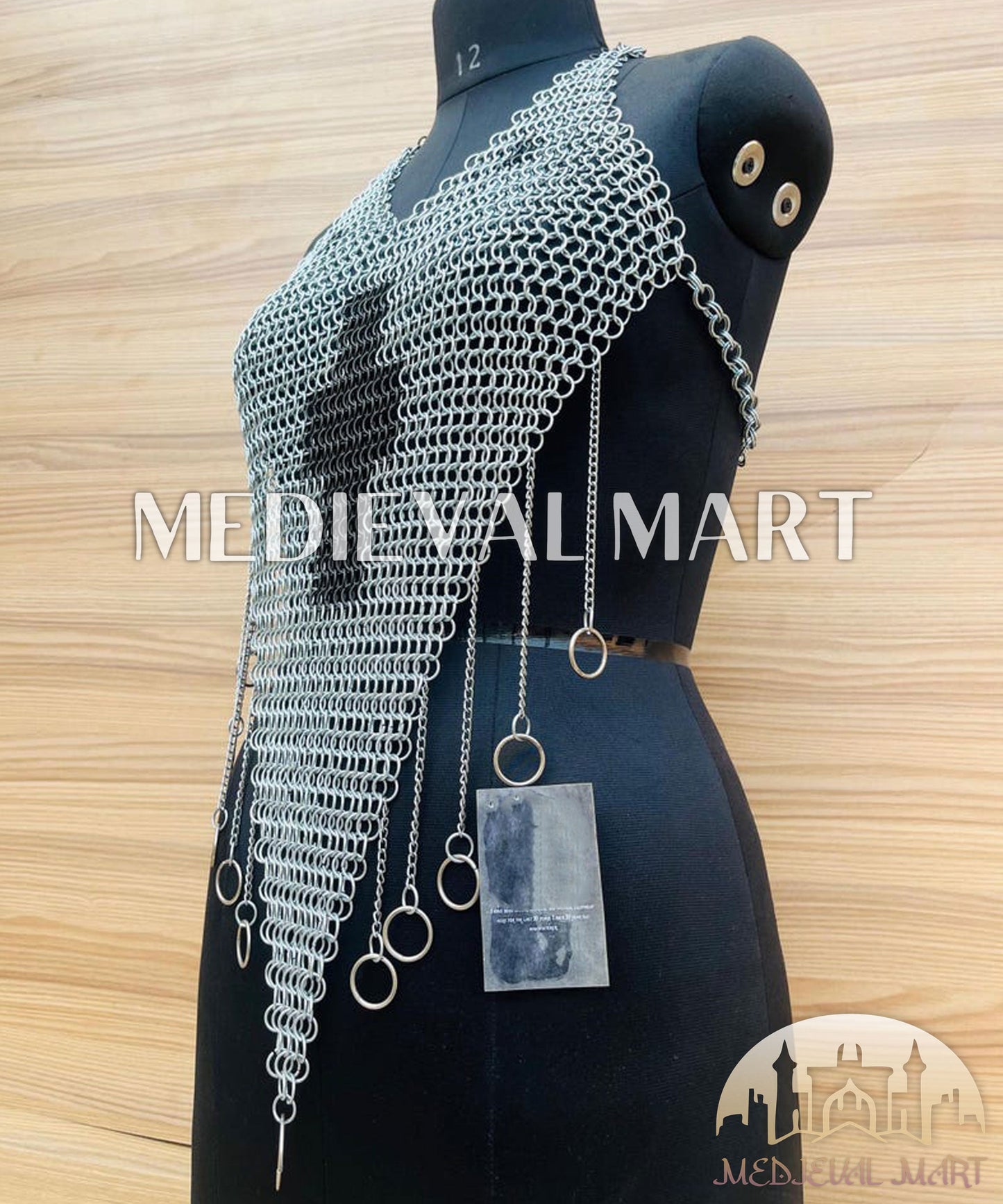 MEDIEVALMART AU Iconic Viking's Jarl Borg Iron Spikes  Battleworn Viking Wooden Shield | Gifts For Dad