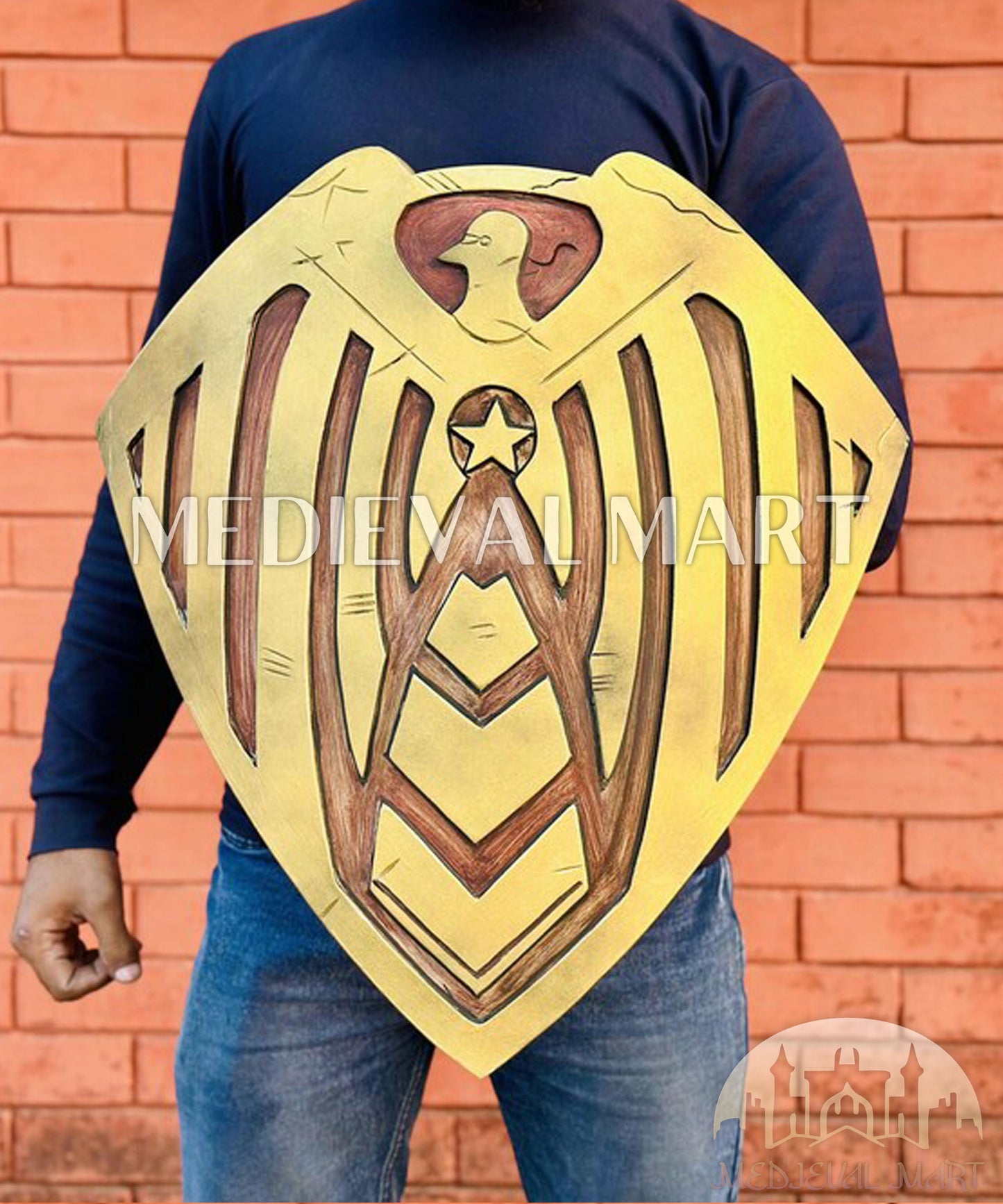MEDIEVALMART AU First Avengers Steve Rogers Damaged Shield | Gift for Cosplayer