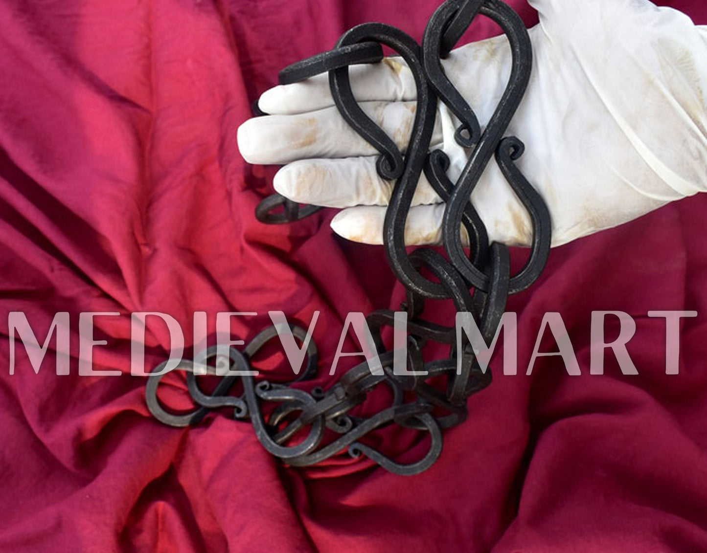 MEDIEVALMART AU Hand Forged Medieval Twisted Troll Cross Iron Pendent With Leather Cord