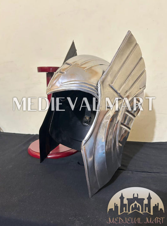 MEDIEVALMART AU Great Fantasy Helmet With Metal Horns or Free Stand | LARP Props