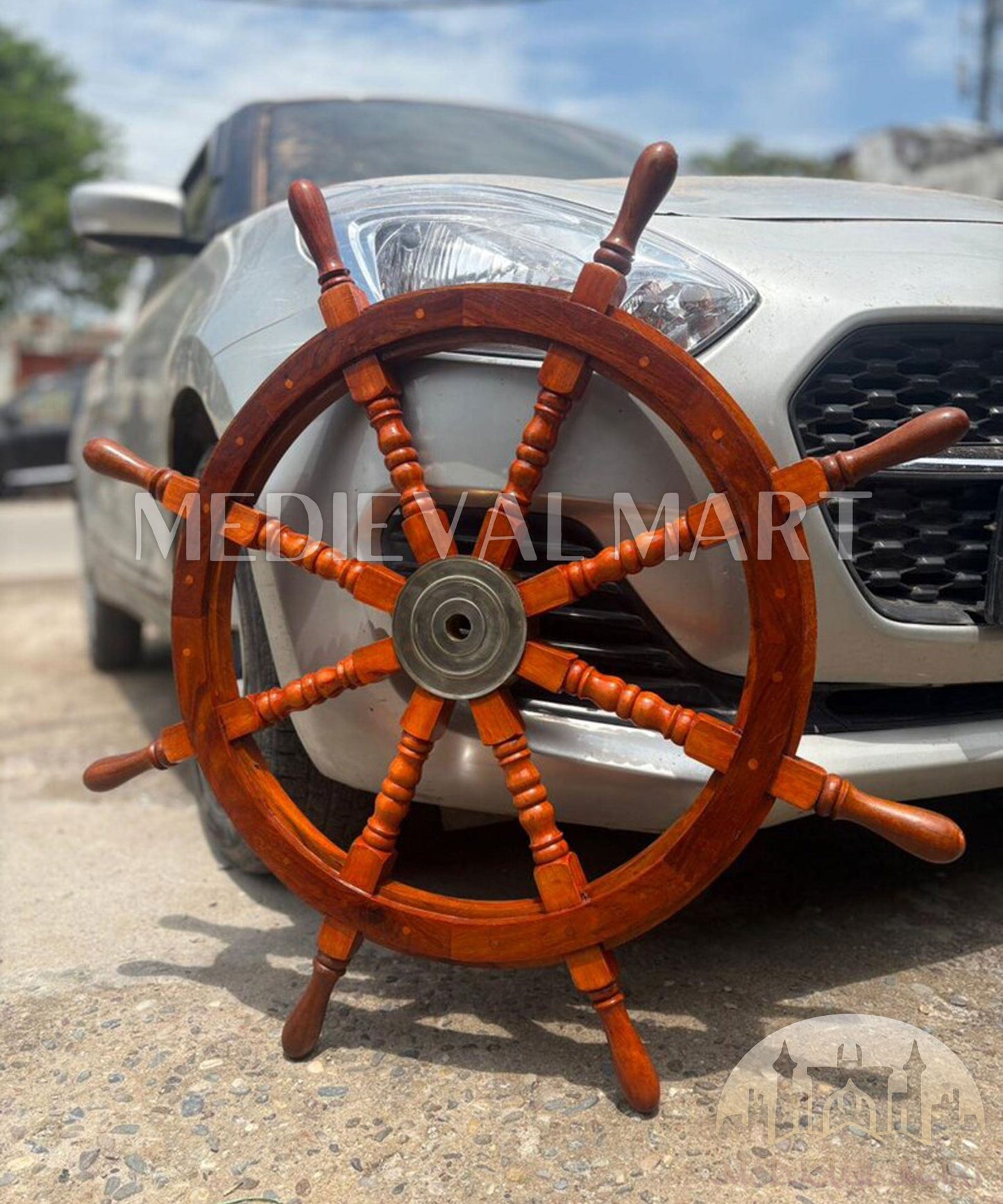 MEDIEVALMART AU Hand Forged Medieval Twisted Troll Cross Iron Pendent With Leather Cord