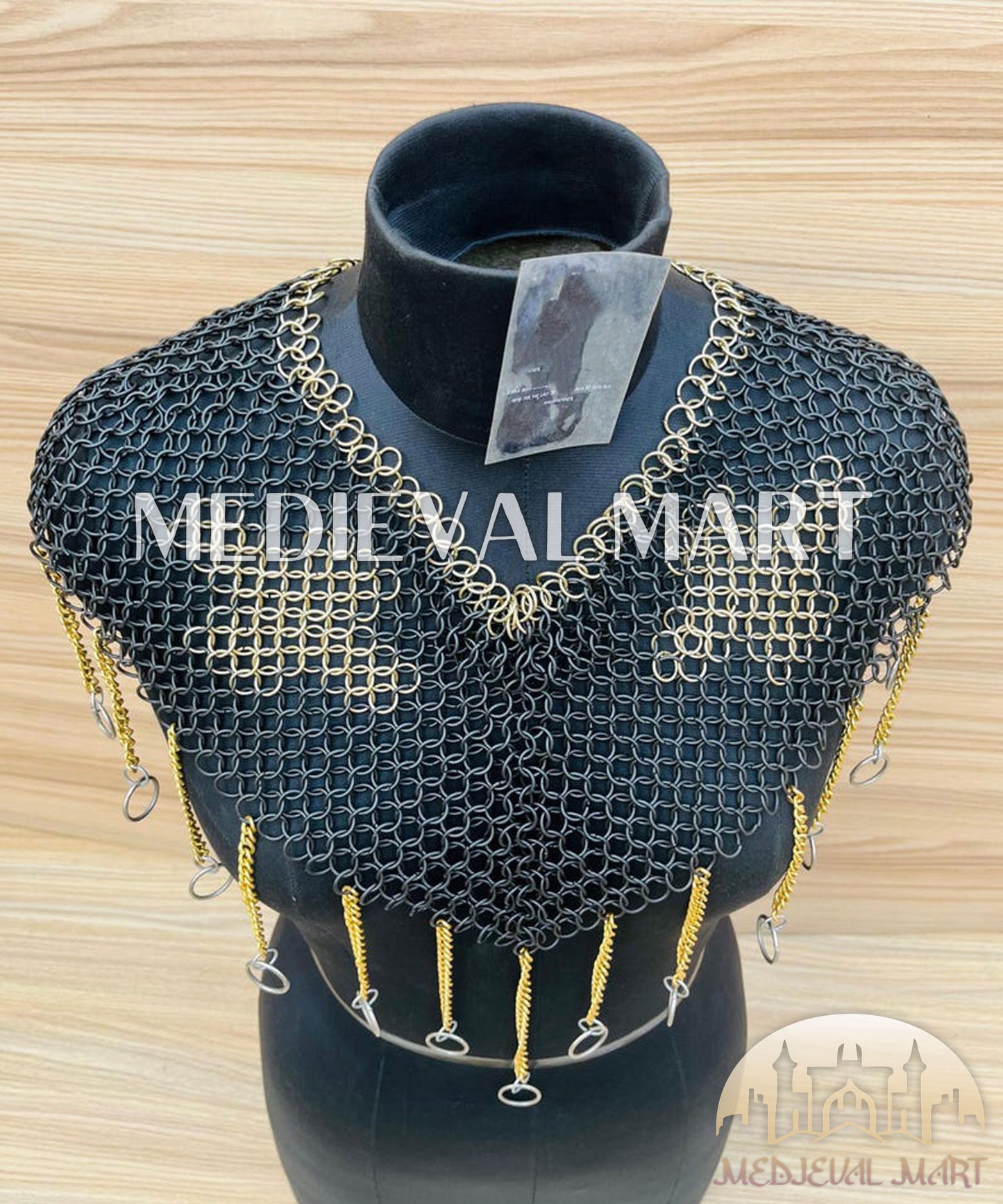 MEDIEVALMART AU Iconic Viking's Jarl Borg Iron Spikes  Battleworn Viking Wooden Shield | Gifts For Dad