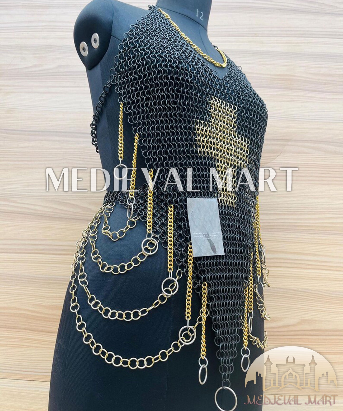 MEDIEVALMART AU Iconic Viking's Jarl Borg Iron Spikes  Battleworn Viking Wooden Shield | Gifts For Dad