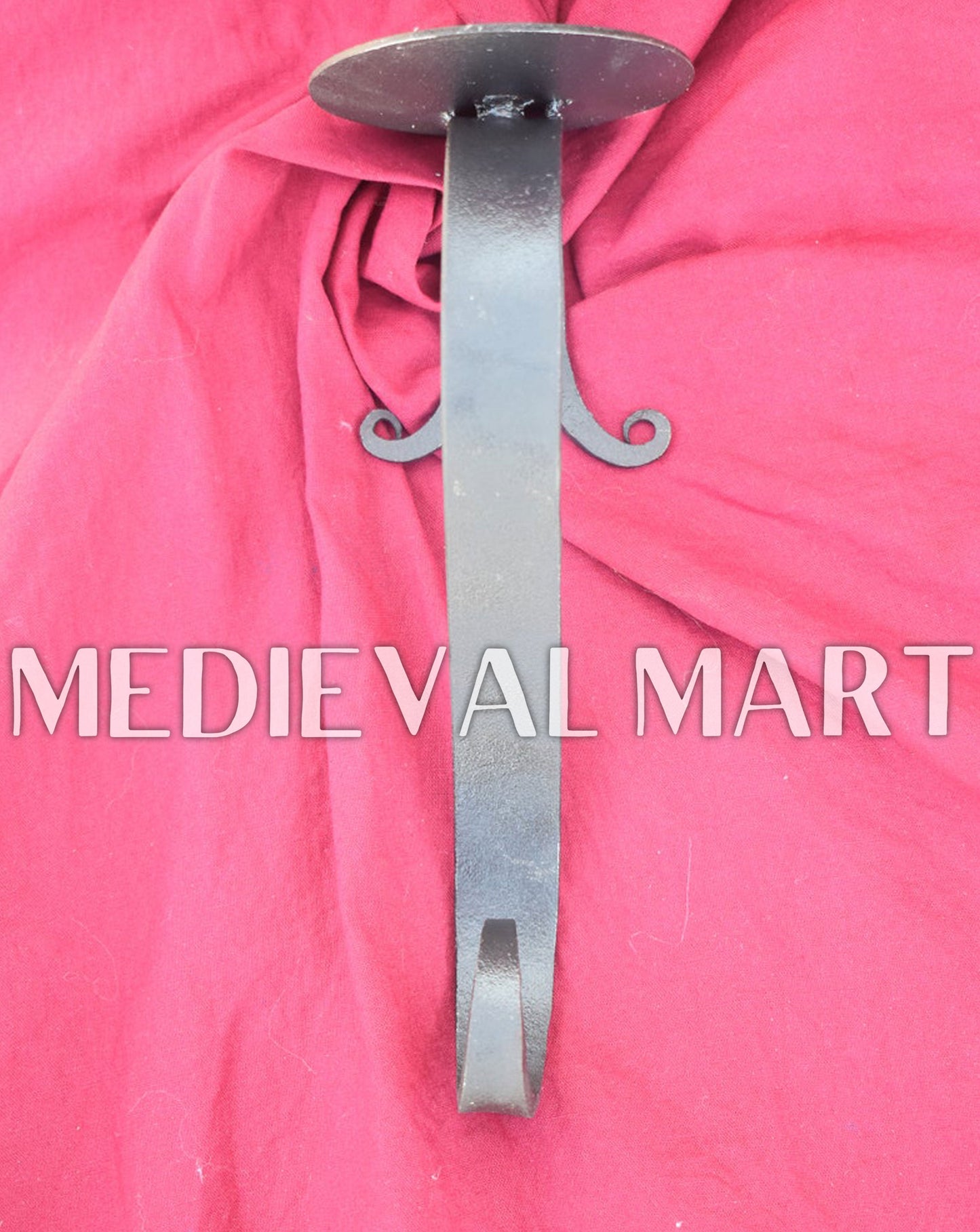 MEDIEVALMART AU Hand Forged Medieval Twisted Troll Cross Iron Pendent With Leather Cord