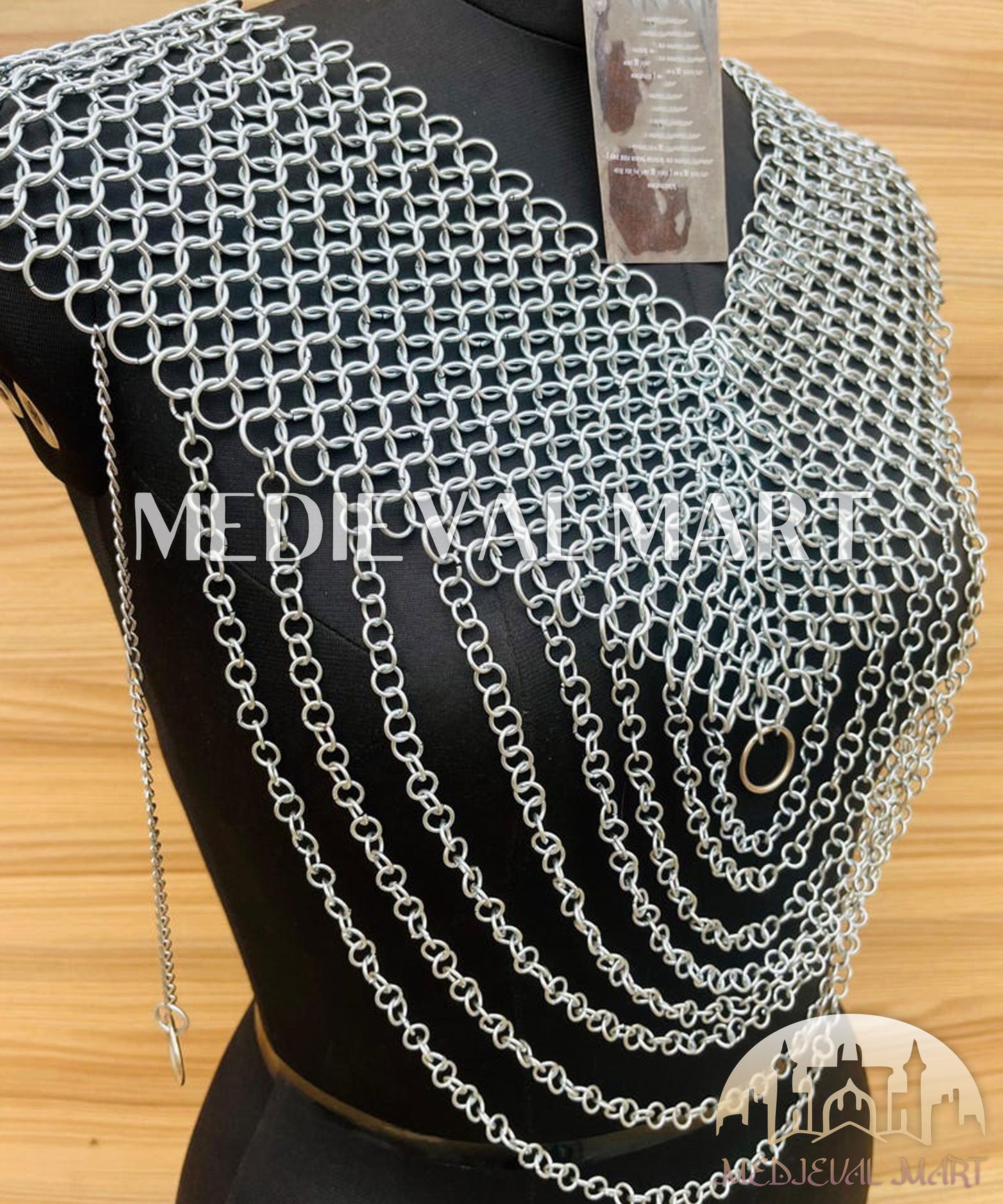 MEDIEVALMART AU Iconic Viking's Jarl Borg Iron Spikes  Battleworn Viking Wooden Shield | Gifts For Dad