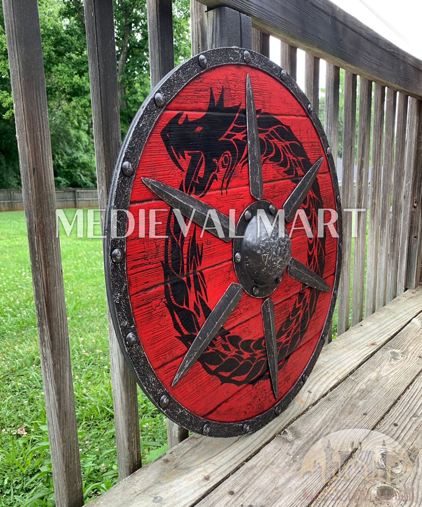 MEDIEVALMART AU First Avengers Steve Rogers Damaged Shield | Gift for Cosplayer