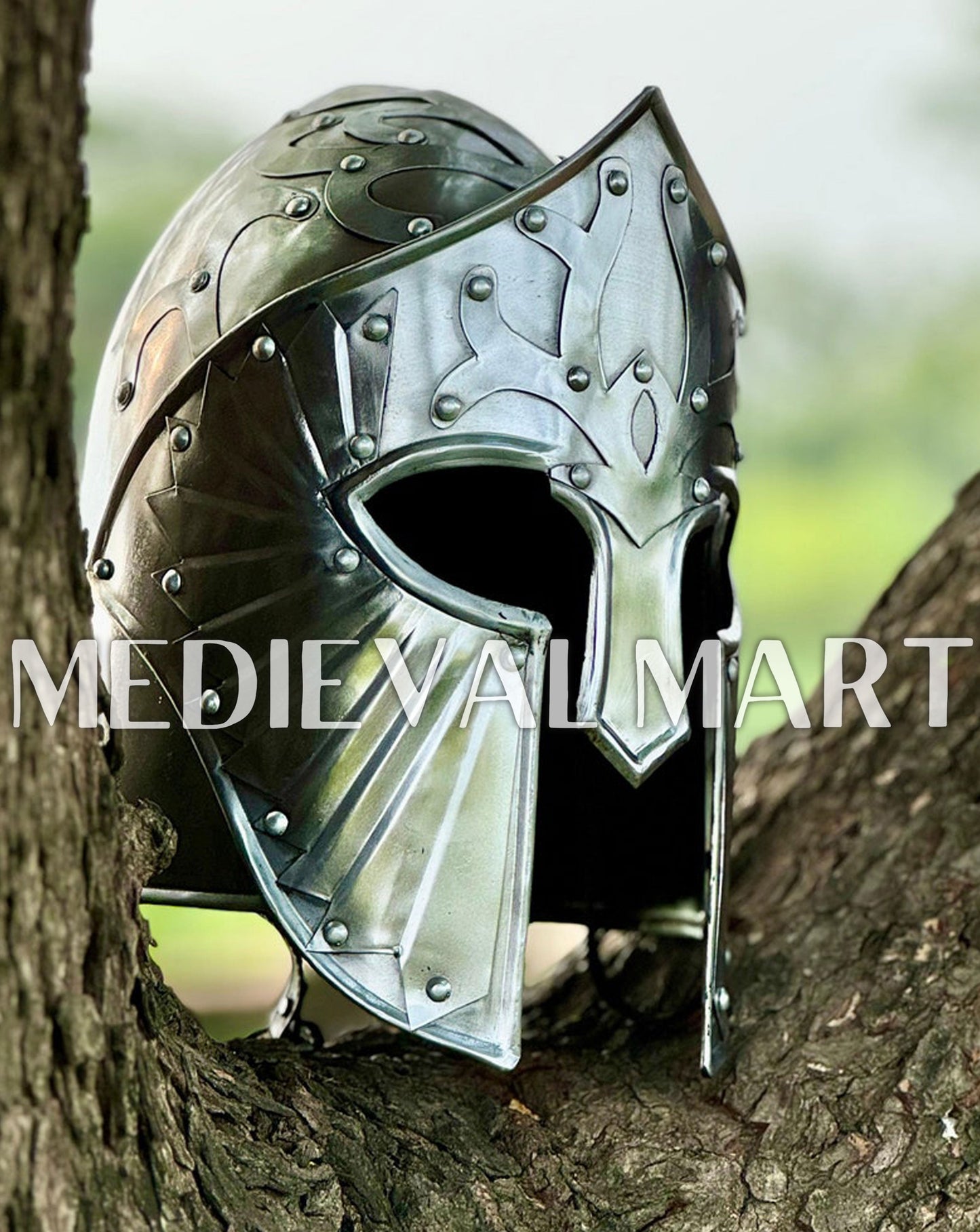MEDIEVALMART AU "Achilles" Gold Finish Trojan Warrior Helmet W/H Free Stand | Troy Props