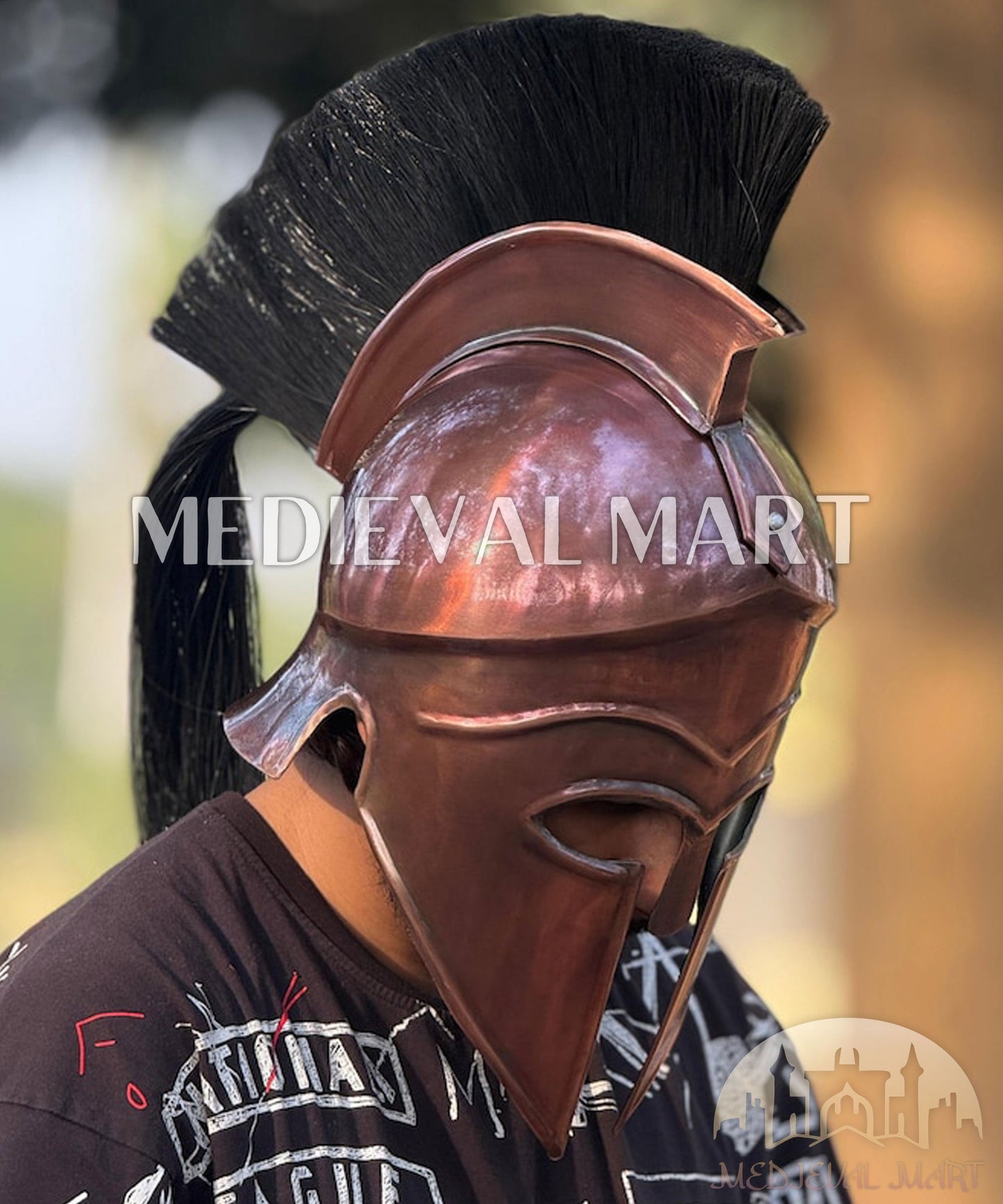 MEDIEVALMART AU Great Fantasy Helmet With Metal Horns or Free Stand | LARP Props