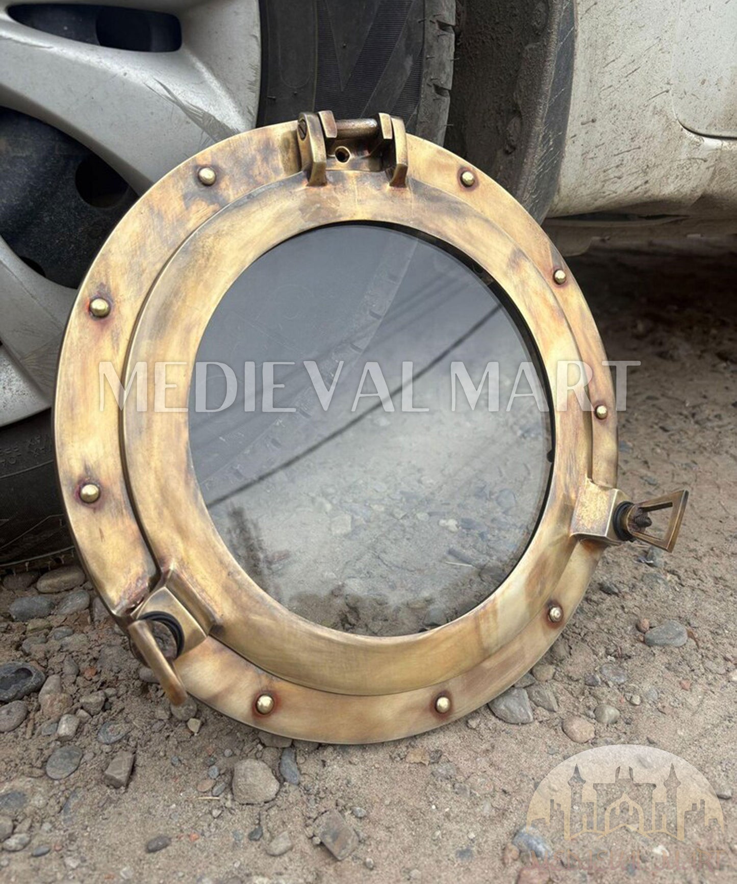 MEDIEVALMART AU Hand Forged Medieval Twisted Troll Cross Iron Pendent With Leather Cord