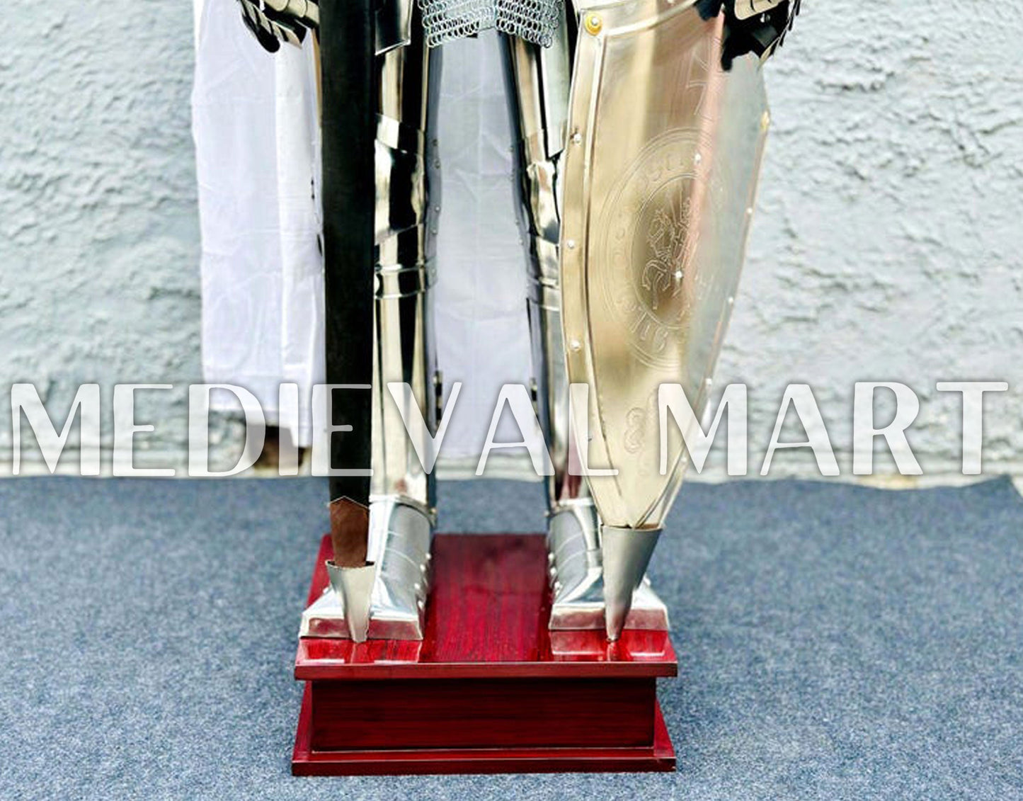 MEDIEVALMART AU Hand Forged Medieval Twisted Troll Cross Iron Pendent With Leather Cord