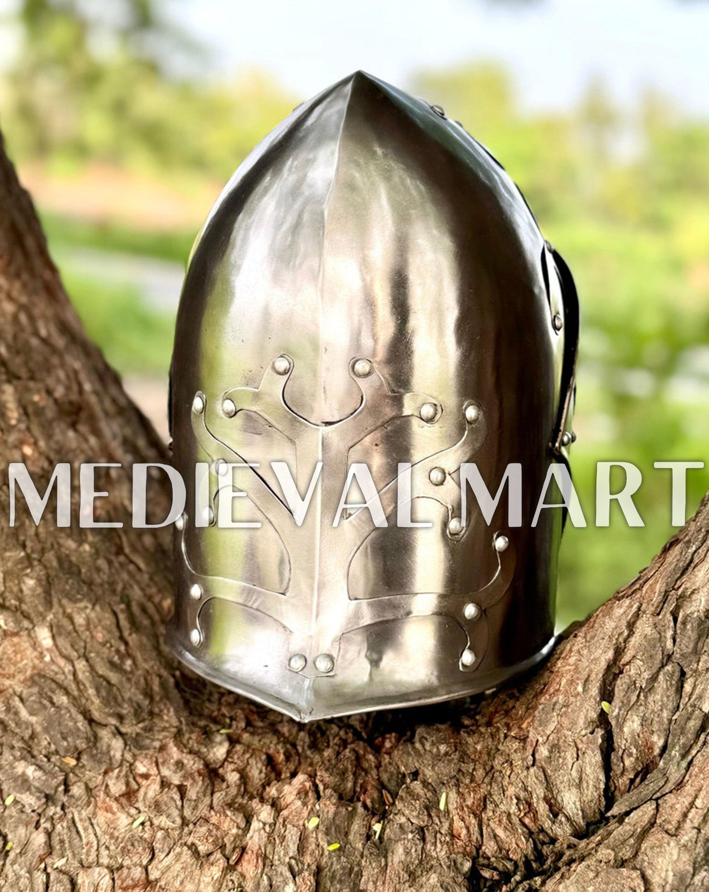 MEDIEVALMART AU "Achilles" Gold Finish Trojan Warrior Helmet W/H Free Stand | Troy Props