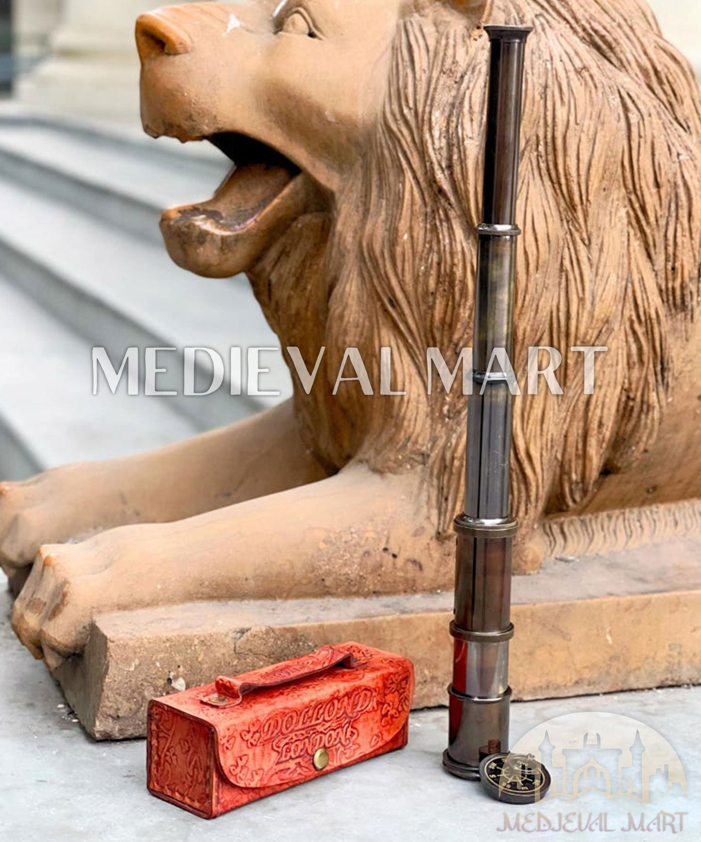 MEDIEVALMART AU Medieval Templar Devil Zelda Cross Inspired Wooden Shield Bliue & Gold Finish | Gift for Christmas Day