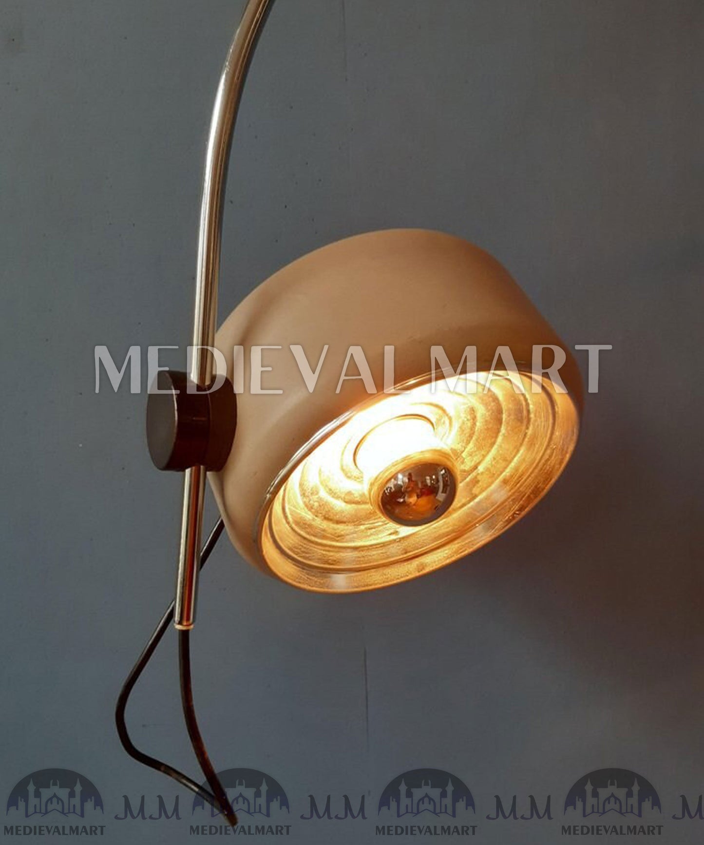 MEDIEVALMART AU Vintage Mid Century Silver Dijkstra Space Age Floor Lamp
