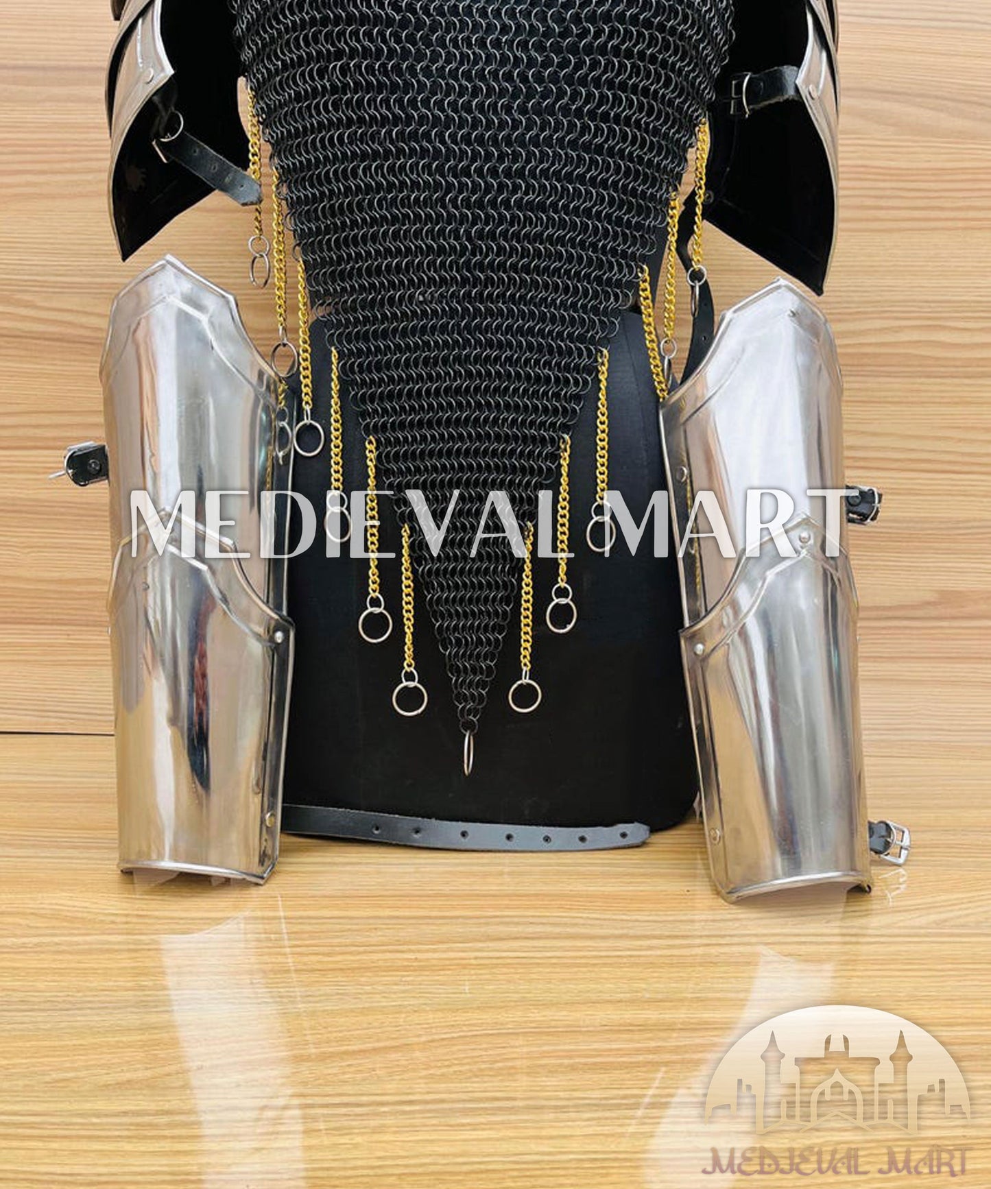 MEDIEVALMART AU Iconic Viking's Jarl Borg Iron Spikes  Battleworn Viking Wooden Shield | Gifts For Dad