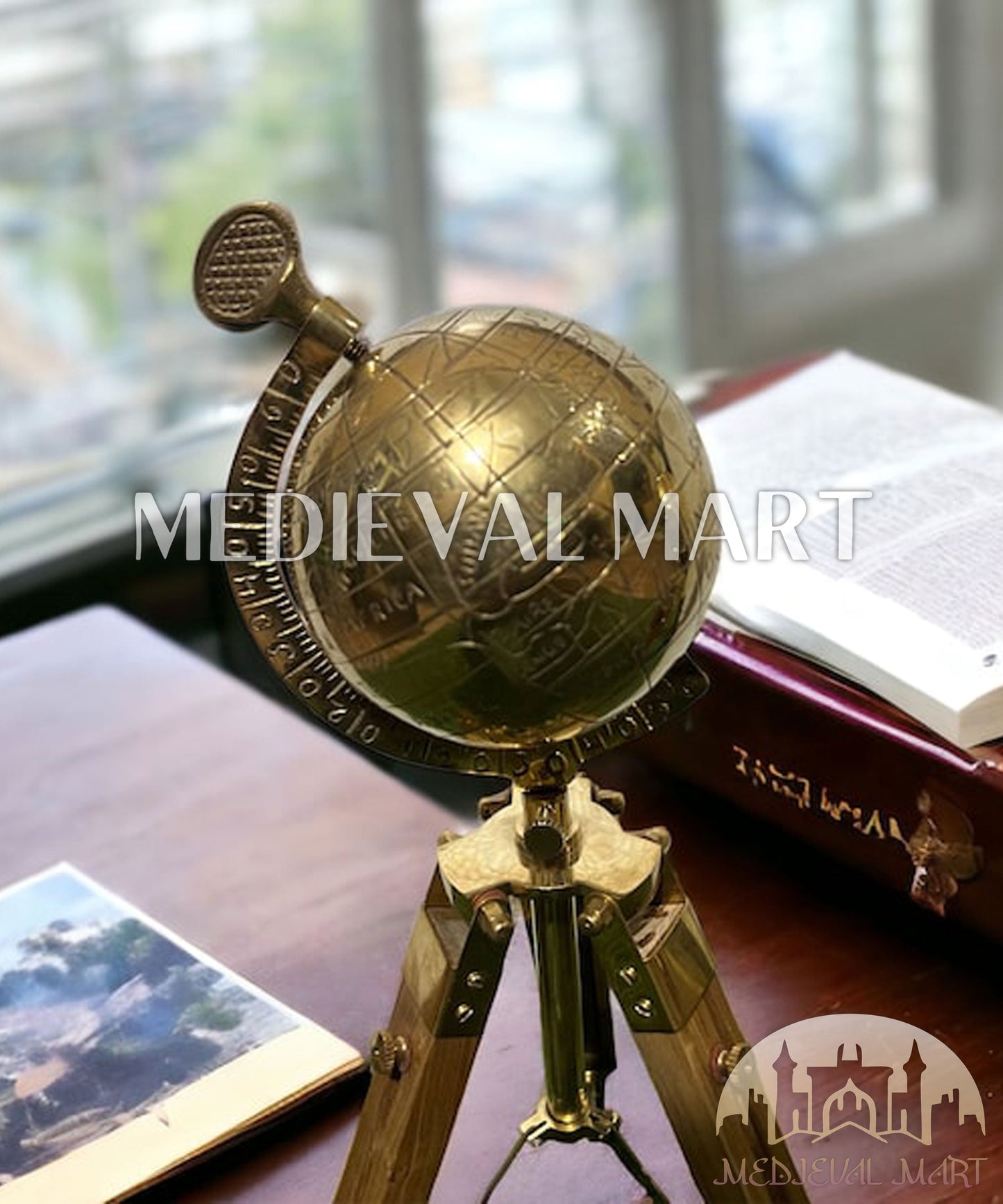 MEDIEVALMART AU "Achilles" Gold Finish Trojan Warrior Helmet W/H Free Stand | Troy Props