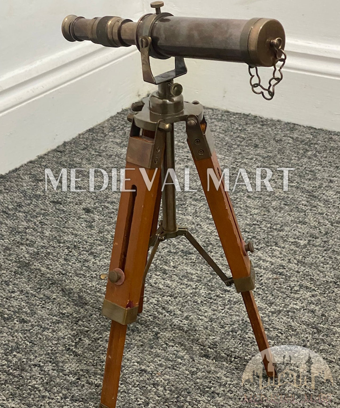 MEDIEVALMART AU Medieval Templar Devil Zelda Cross Inspired Wooden Shield Bliue & Gold Finish | Gift for Christmas Day