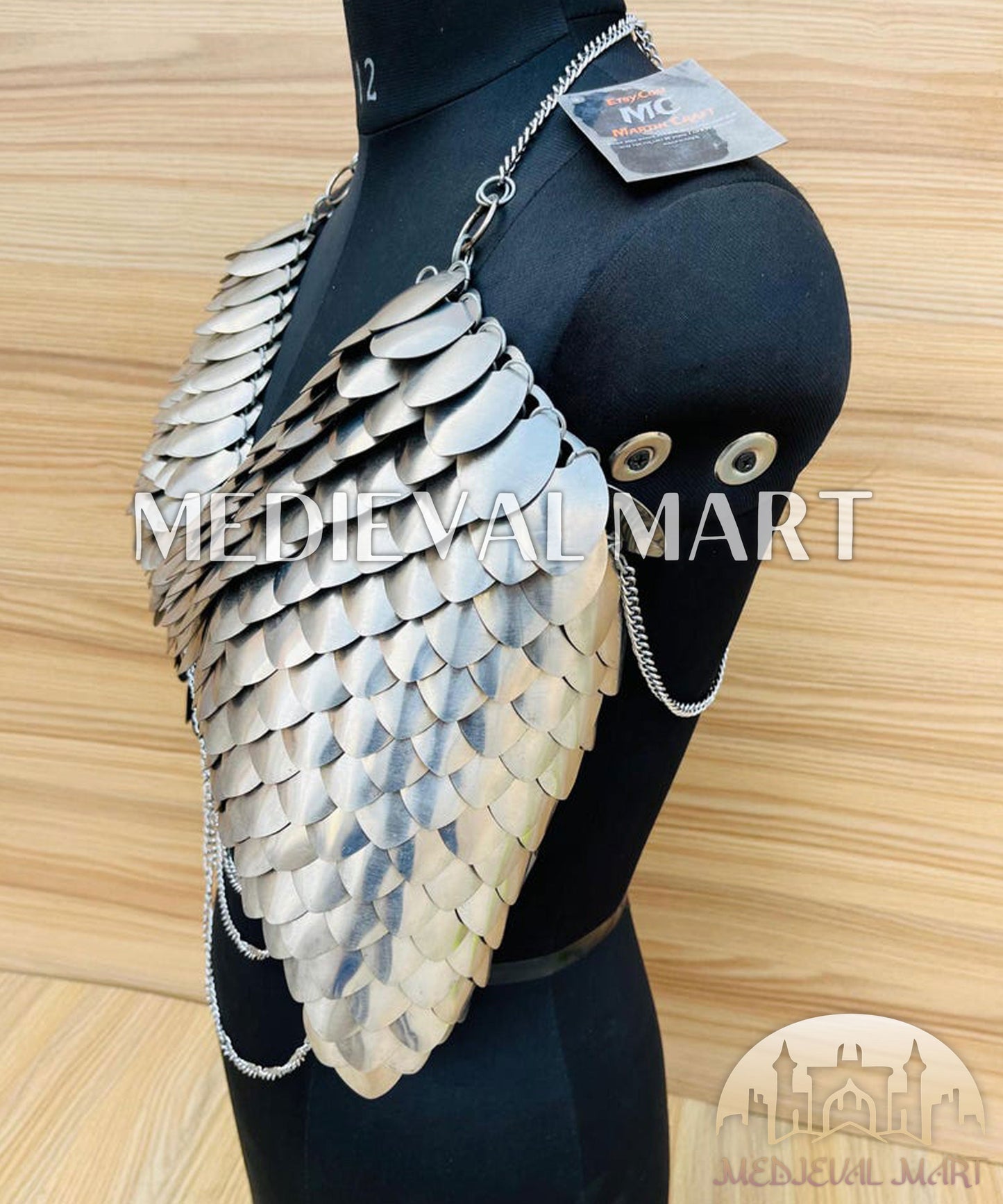 MEDIEVALMART AU Iconic Viking's Jarl Borg Iron Spikes  Battleworn Viking Wooden Shield | Gifts For Dad