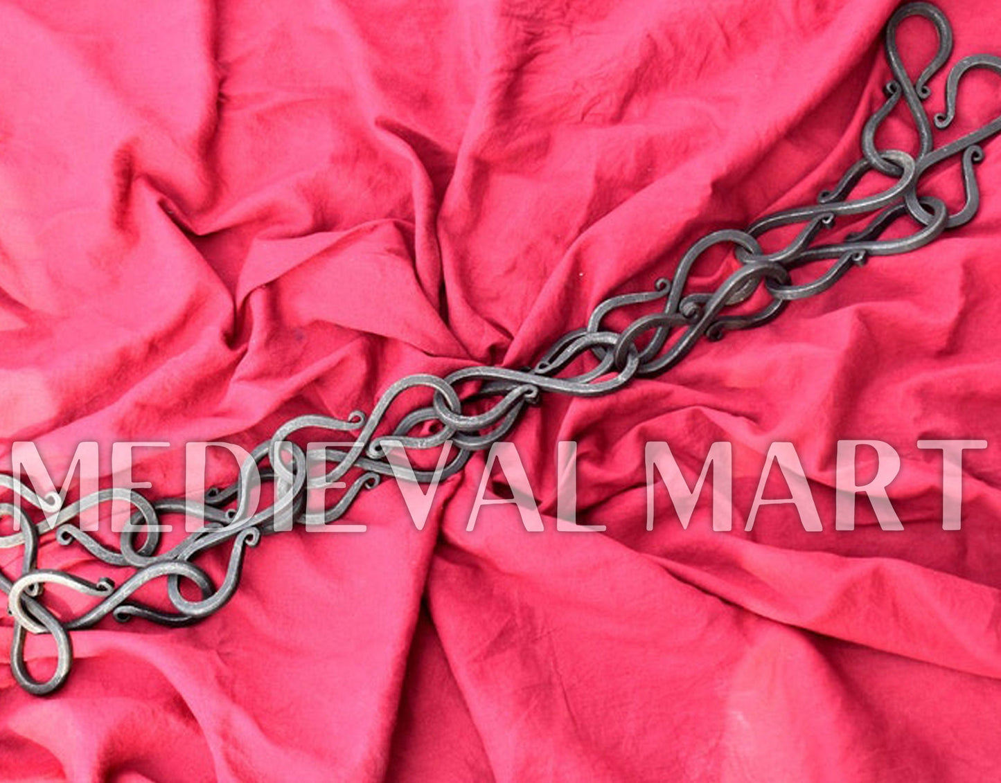 MEDIEVALMART AU Hand Forged Medieval Twisted Troll Cross Iron Pendent With Leather Cord