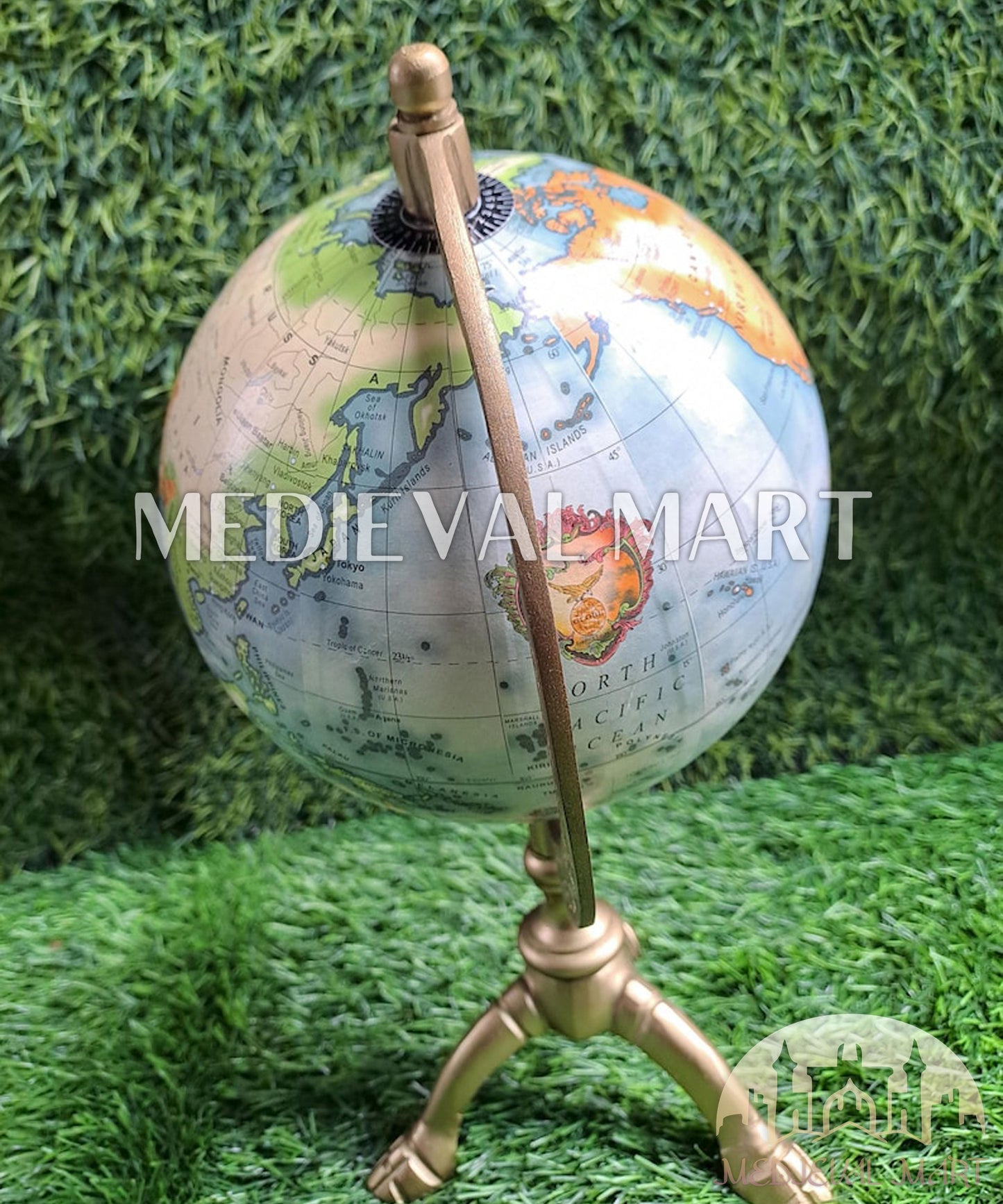 MEDIEVALMART AU "Achilles" Gold Finish Trojan Warrior Helmet W/H Free Stand | Troy Props