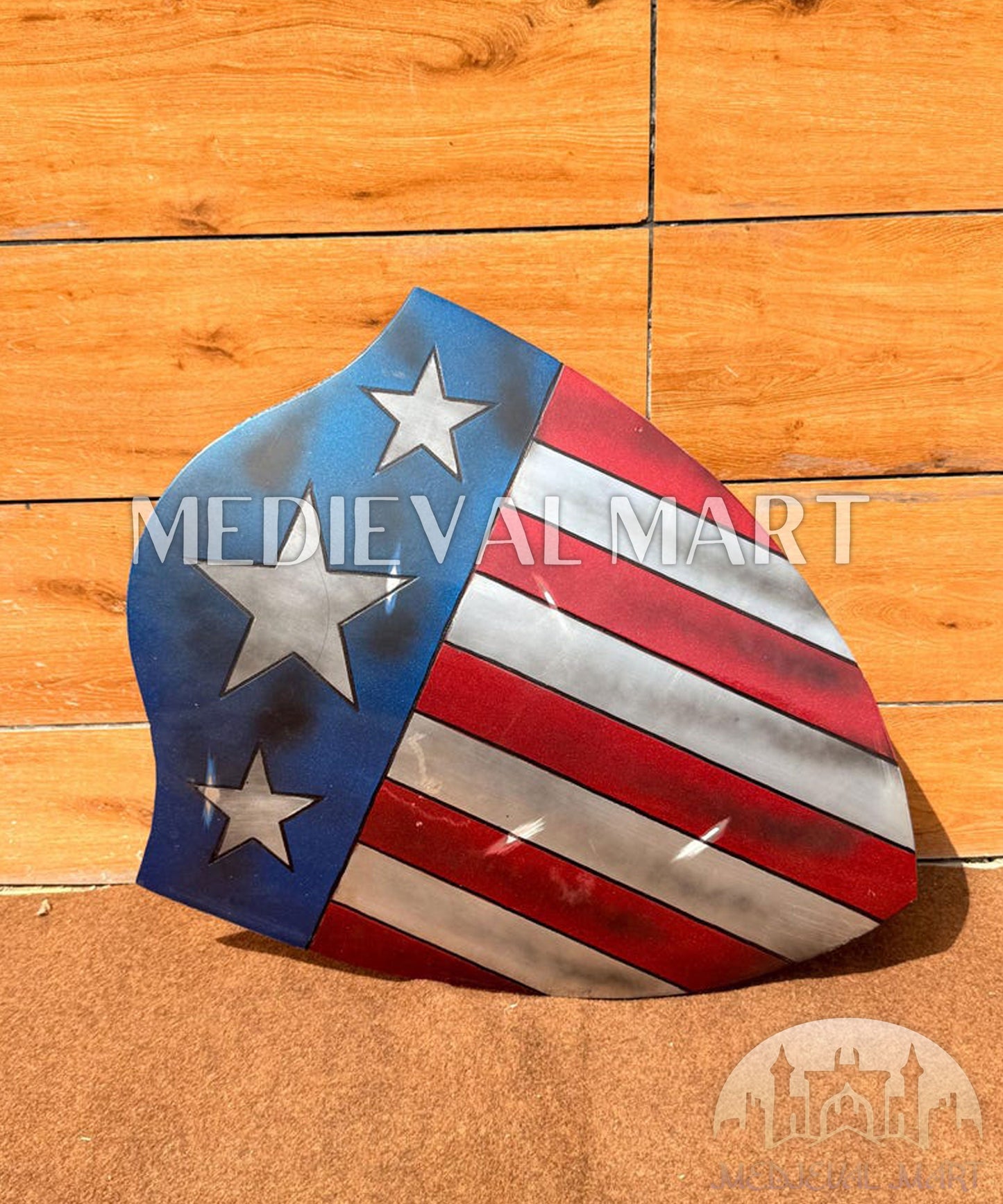 MEDIEVALMART AU Great Fantasy Helmet With Metal Horns or Free Stand | LARP Props