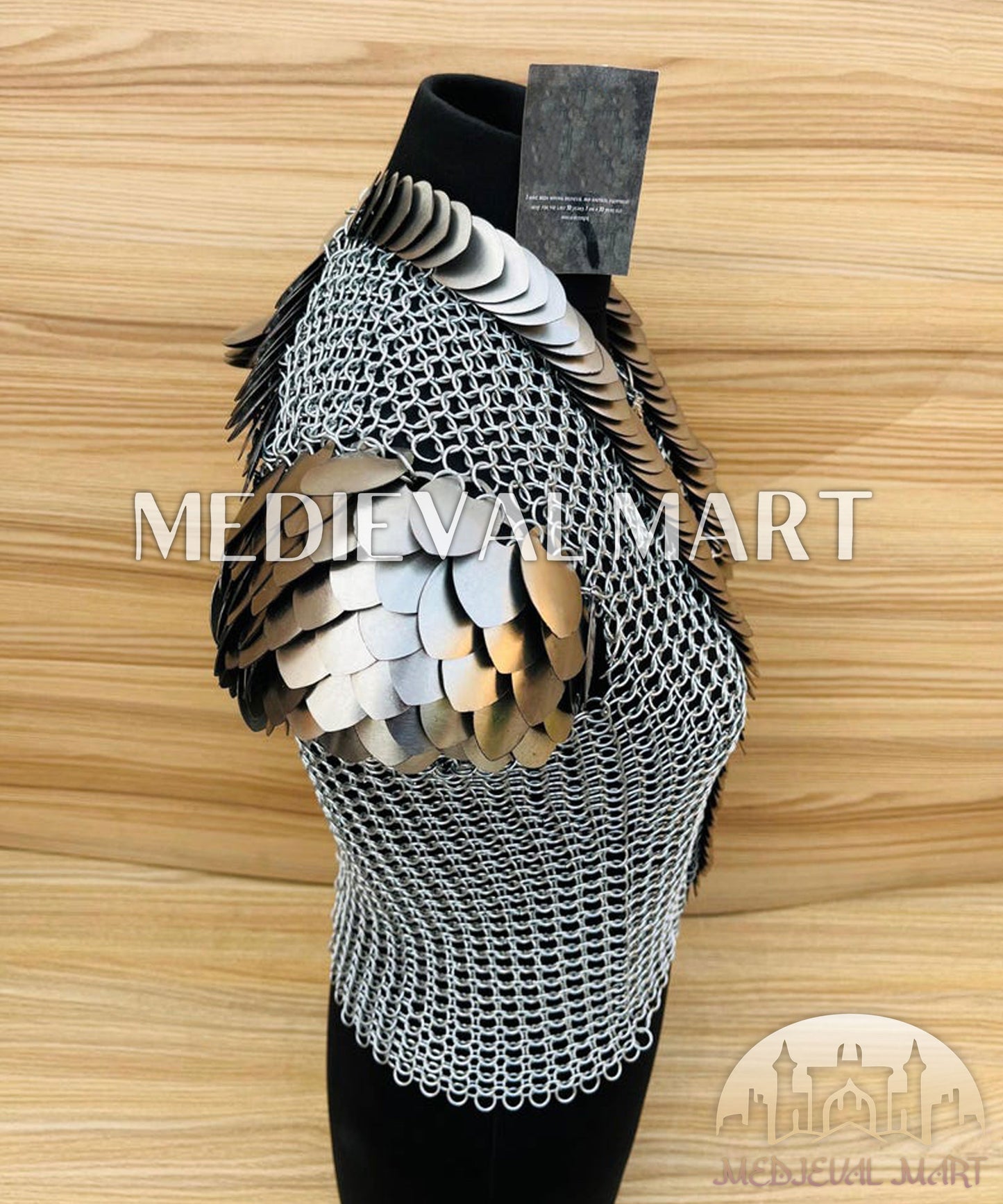 MEDIEVALMART AU Iconic Viking's Jarl Borg Iron Spikes  Battleworn Viking Wooden Shield | Gifts For Dad