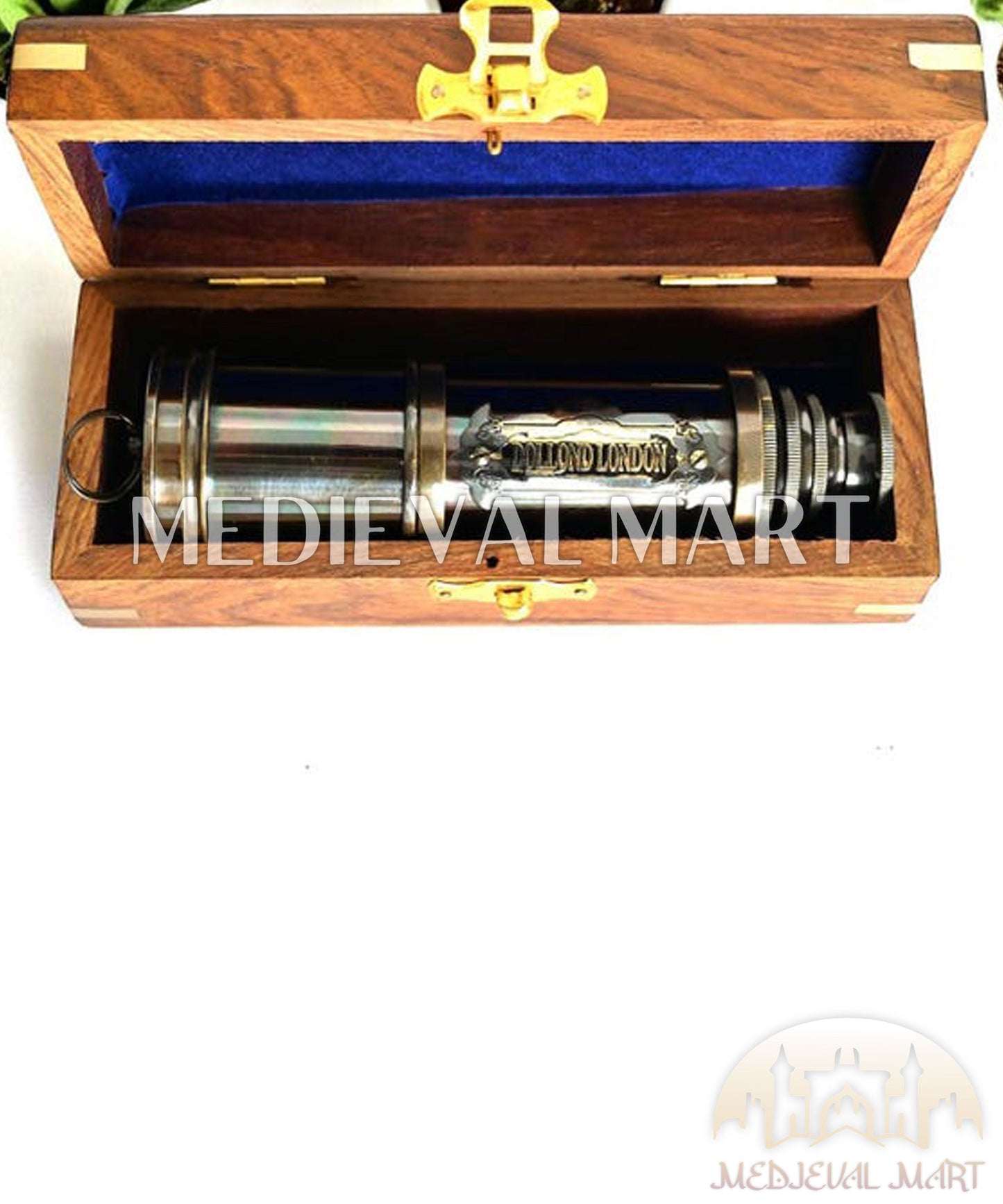 MEDIEVALMART AU Medieval Templar Devil Zelda Cross Inspired Wooden Shield Bliue & Gold Finish | Gift for Christmas Day