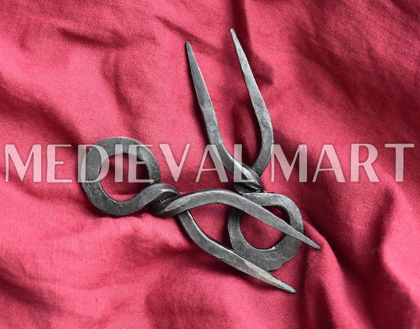 MEDIEVALMART AU Hand Forged Medieval Twisted Troll Cross Iron Pendent With Leather Cord