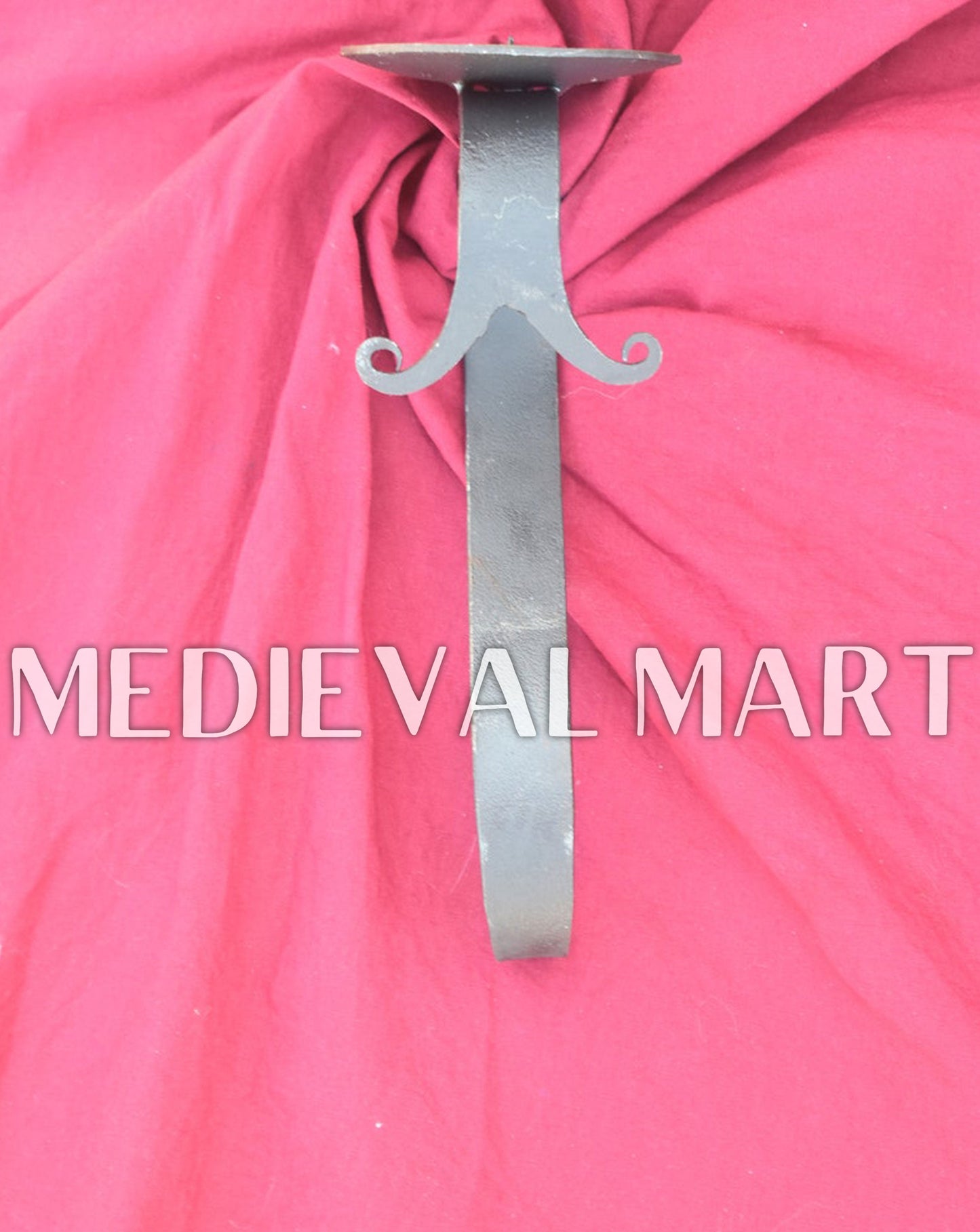 MEDIEVALMART AU Hand Forged Medieval Twisted Troll Cross Iron Pendent With Leather Cord