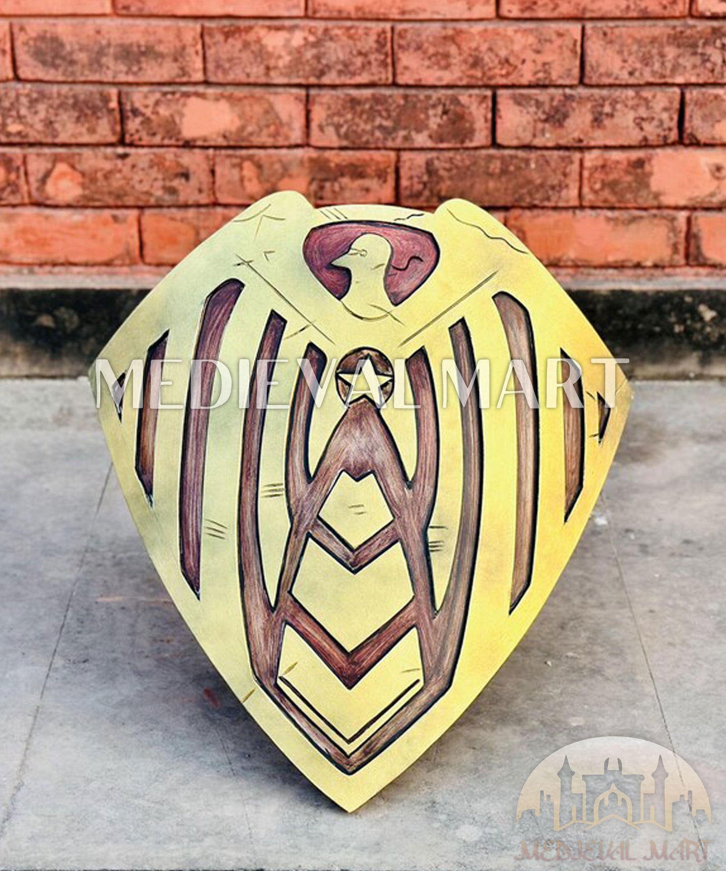 MEDIEVALMART AU First Avengers Steve Rogers Damaged Shield | Gift for Cosplayer