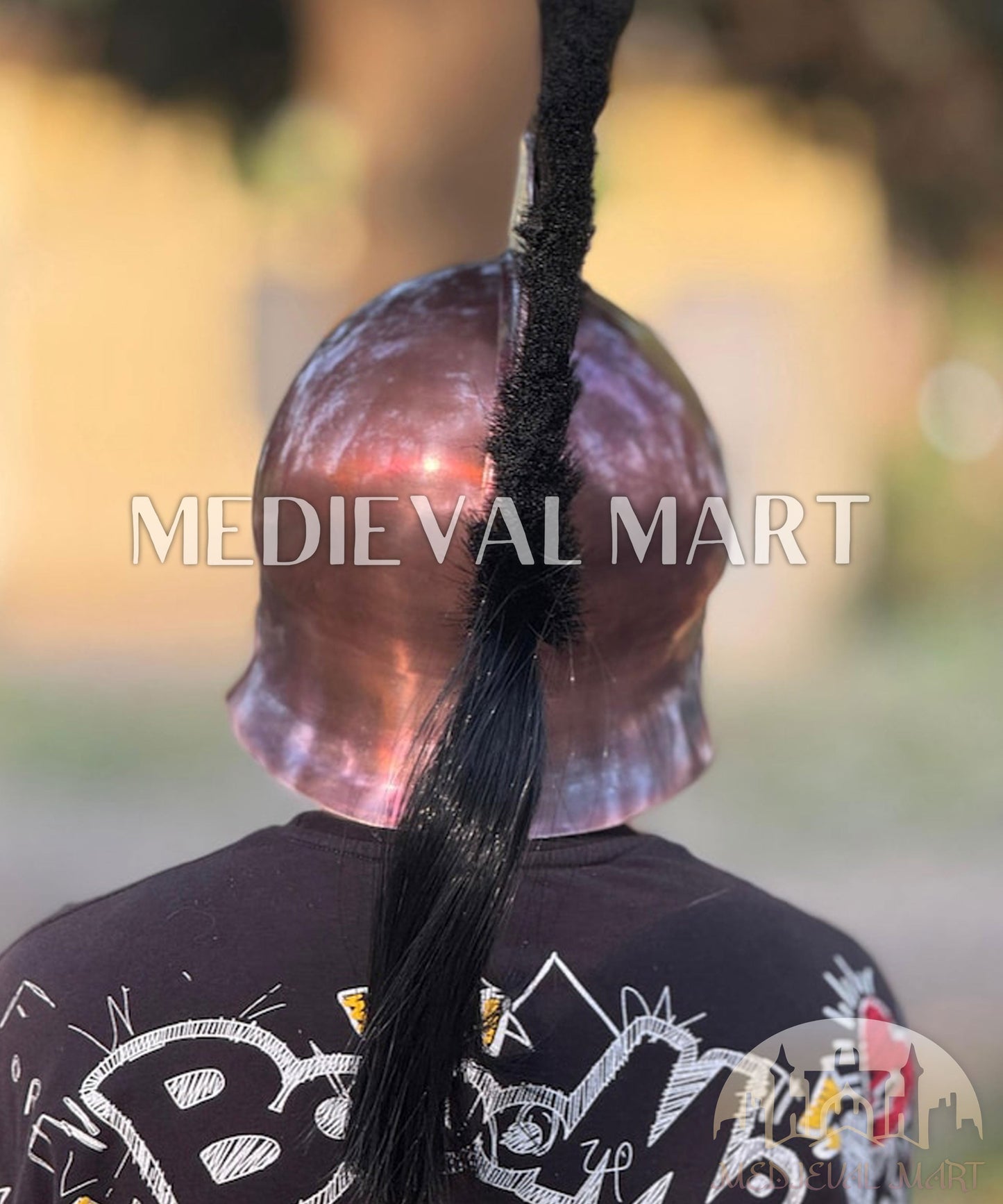 MEDIEVALMART AU Great Fantasy Helmet With Metal Horns or Free Stand | LARP Props