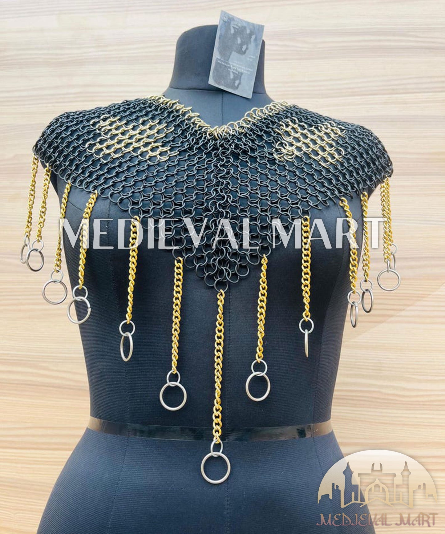 MEDIEVALMART AU Iconic Viking's Jarl Borg Iron Spikes  Battleworn Viking Wooden Shield | Gifts For Dad