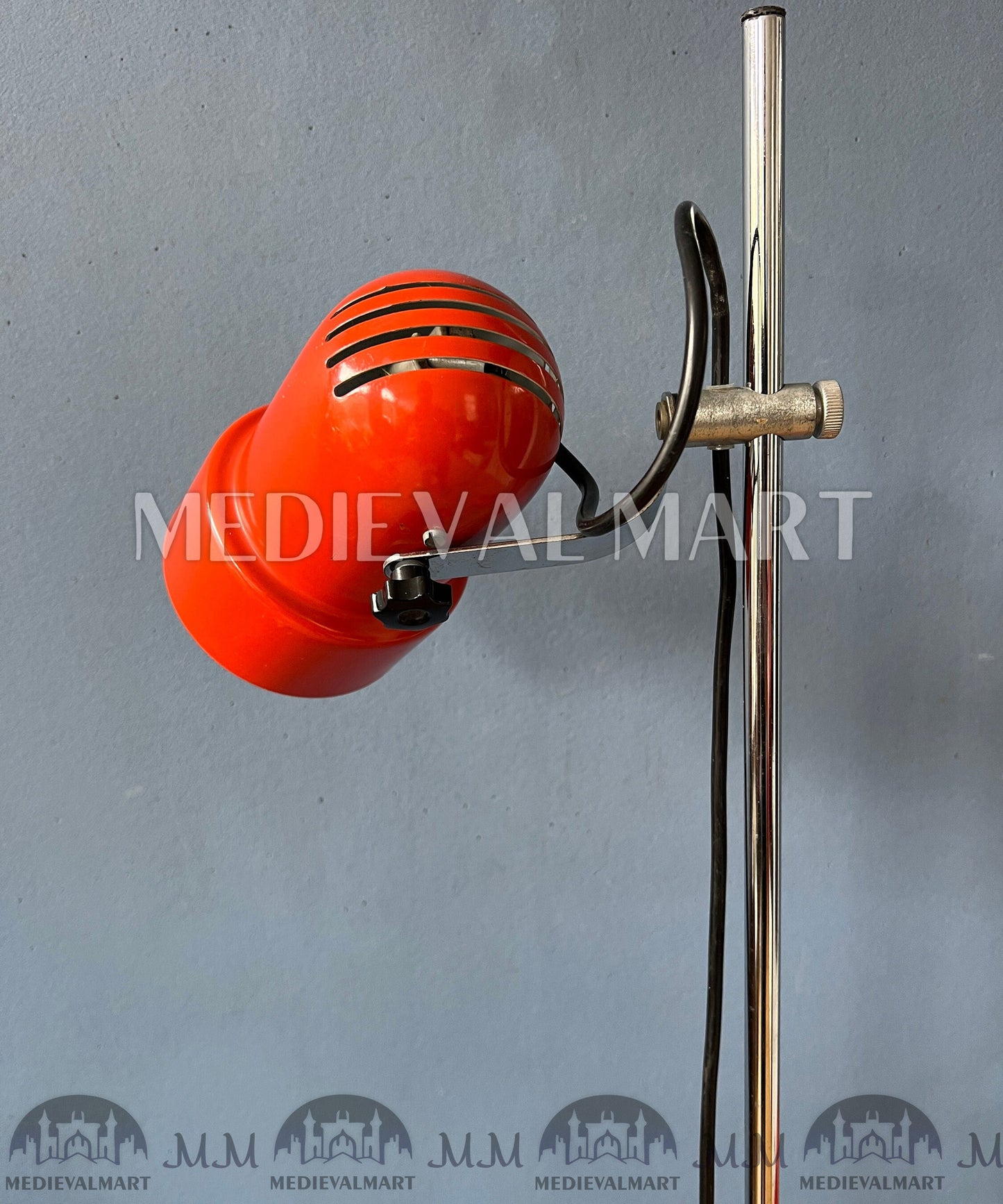 MEDIEVALMART AU Vintage Mid Century Silver Dijkstra Space Age Floor Lamp
