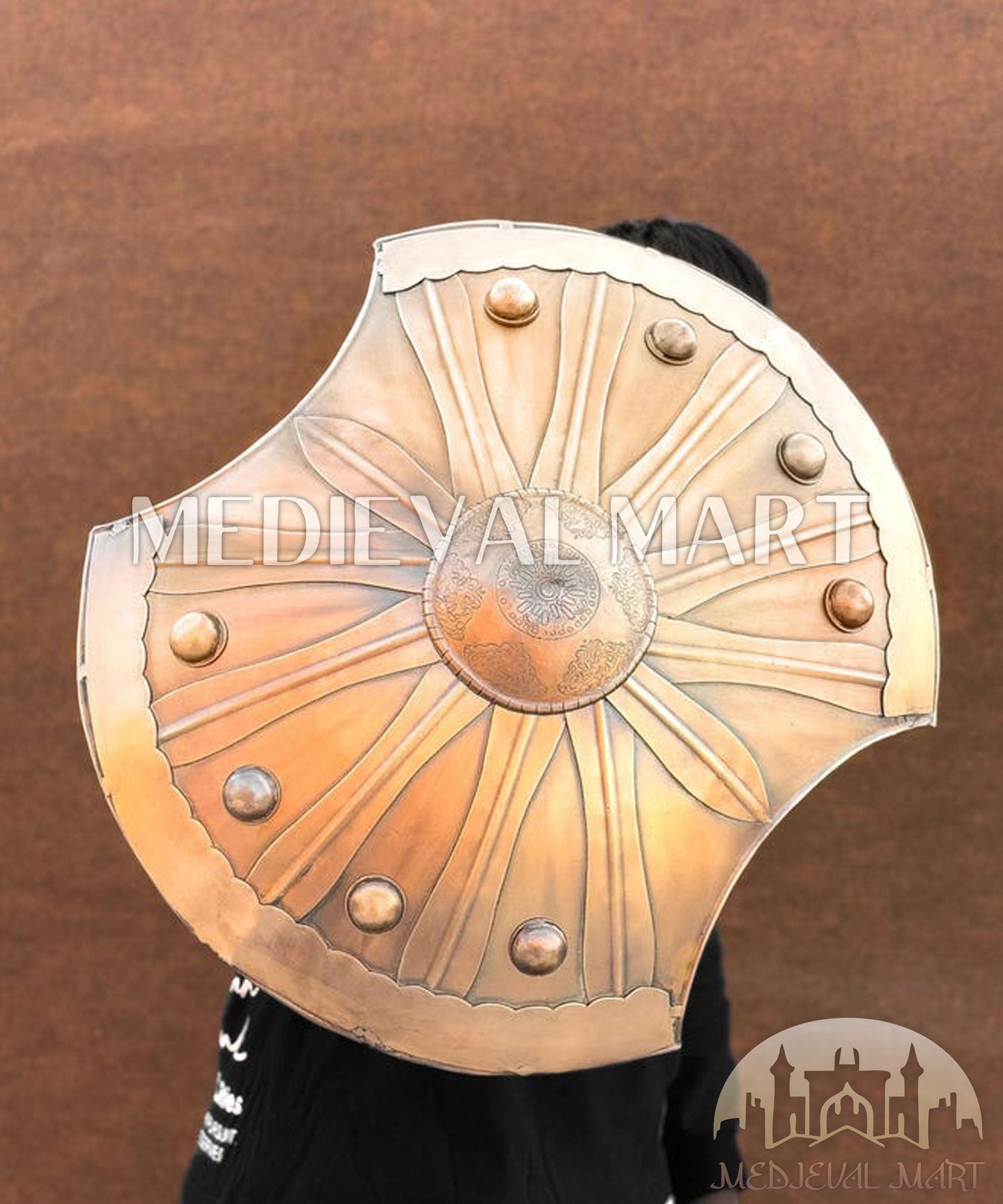 MEDIEVALMART AU Great Fantasy Helmet With Metal Horns or Free Stand | LARP Props