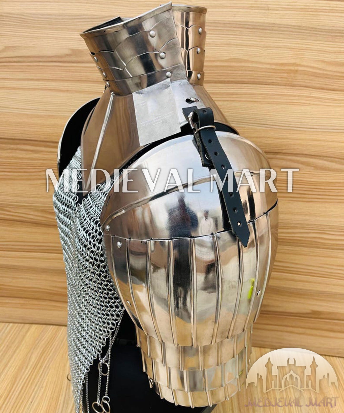 MEDIEVALMART AU Iconic Viking's Jarl Borg Iron Spikes  Battleworn Viking Wooden Shield | Gifts For Dad